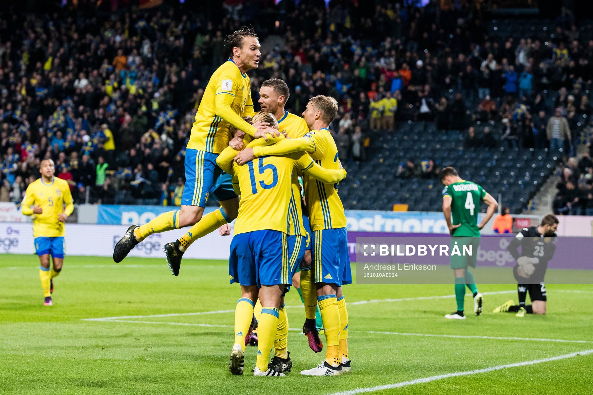 Sveriges Albin Ekdal, Oscar Hiljemark, Marcus Berg och Ola