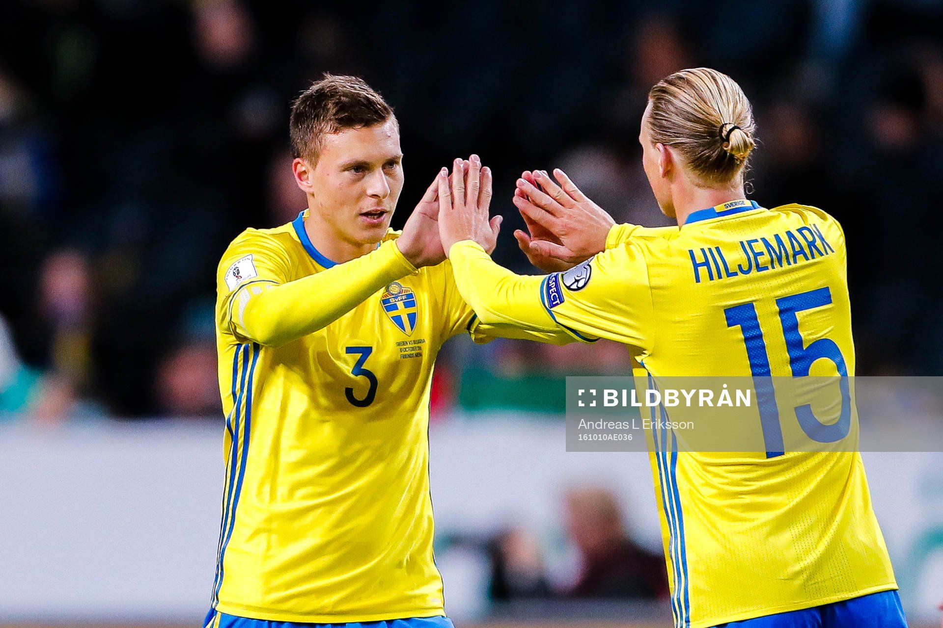 Sveriges Victor Nilsson Lindelöf och Oscar Hiljemark
