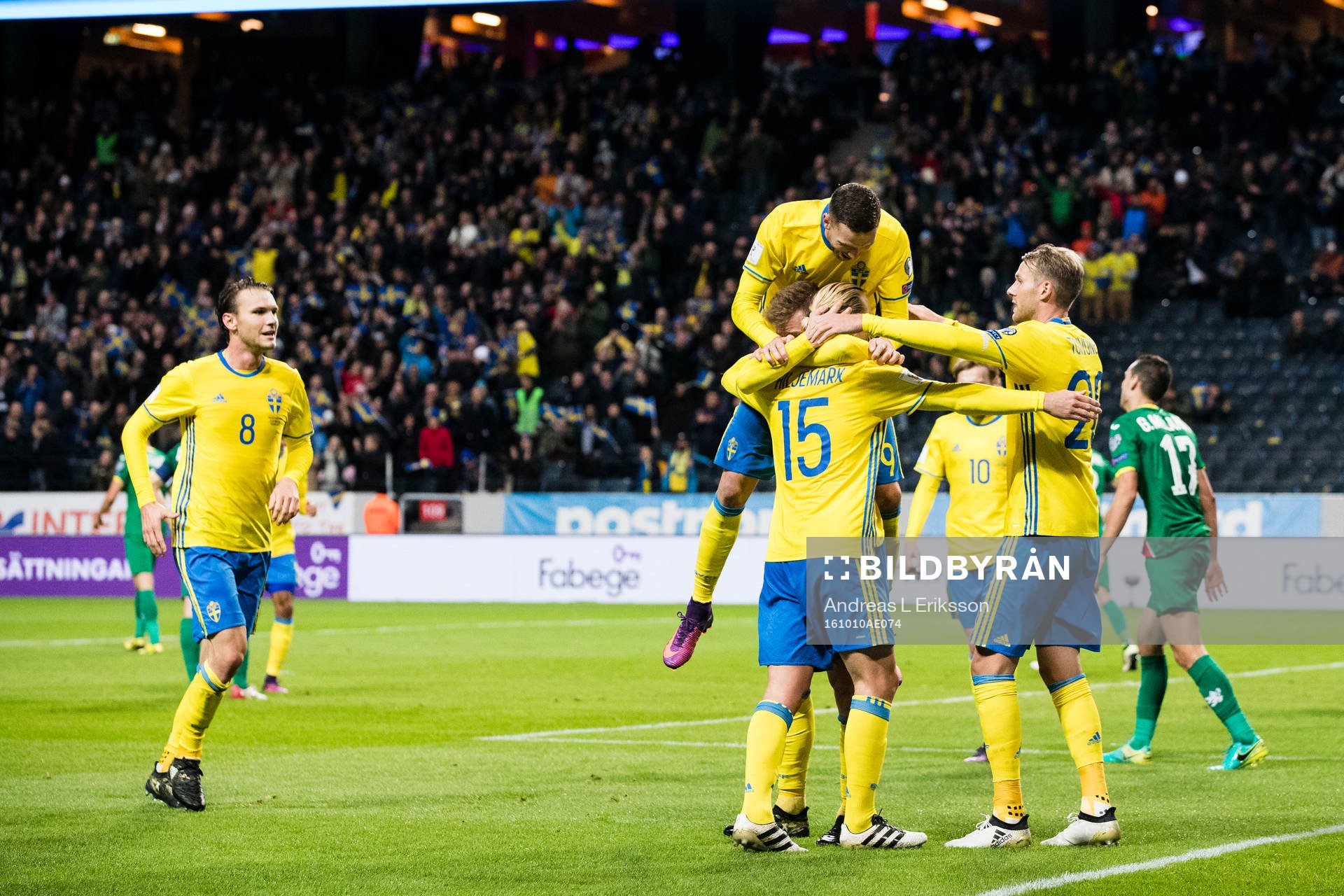 Sveriges Albin Ekdal, Marcus Berg, Oscar Hiljemark och Ola