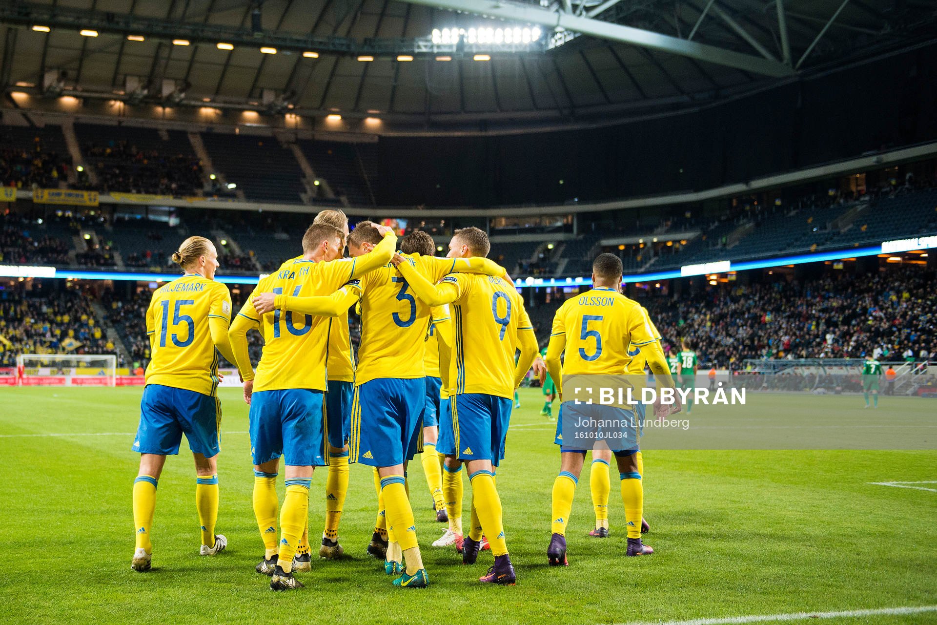Sveriges Oscar Hiljemark, Emil Krafth, Marcus Berg och