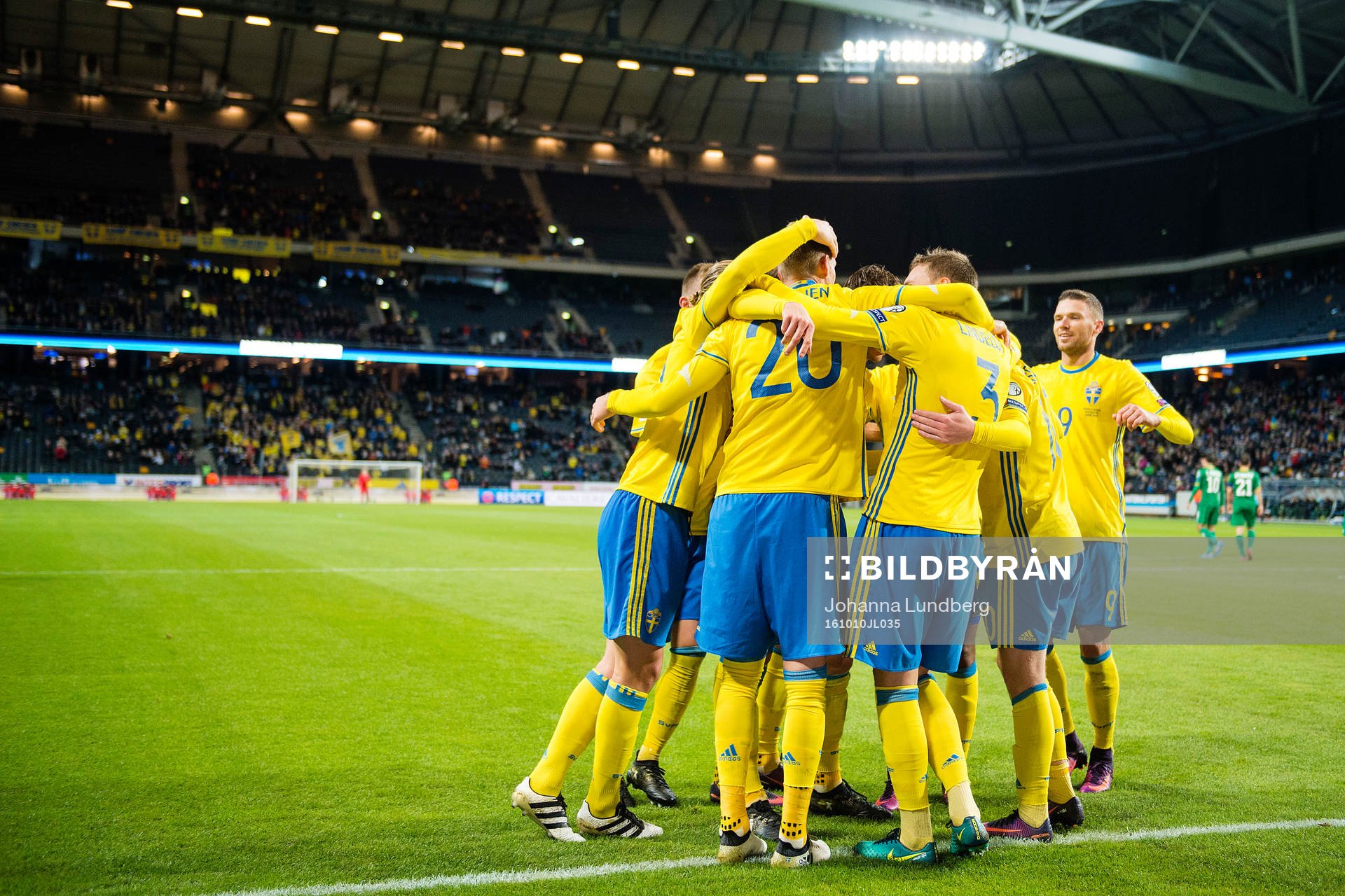 Sveriges Oscar Hiljemark, Emil Krafth, Marcus Berg och