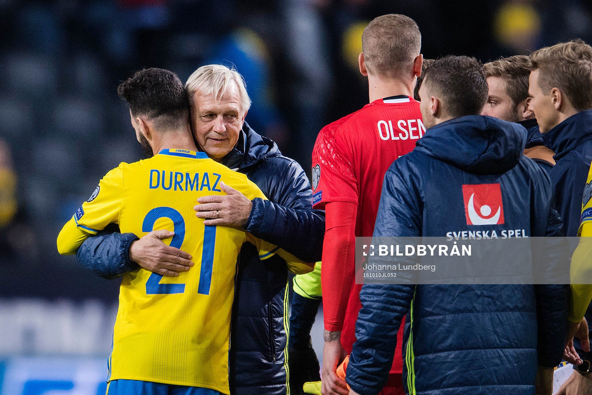 Sveriges landslagschef Lars Richt kramar om Jimmy Durmaz