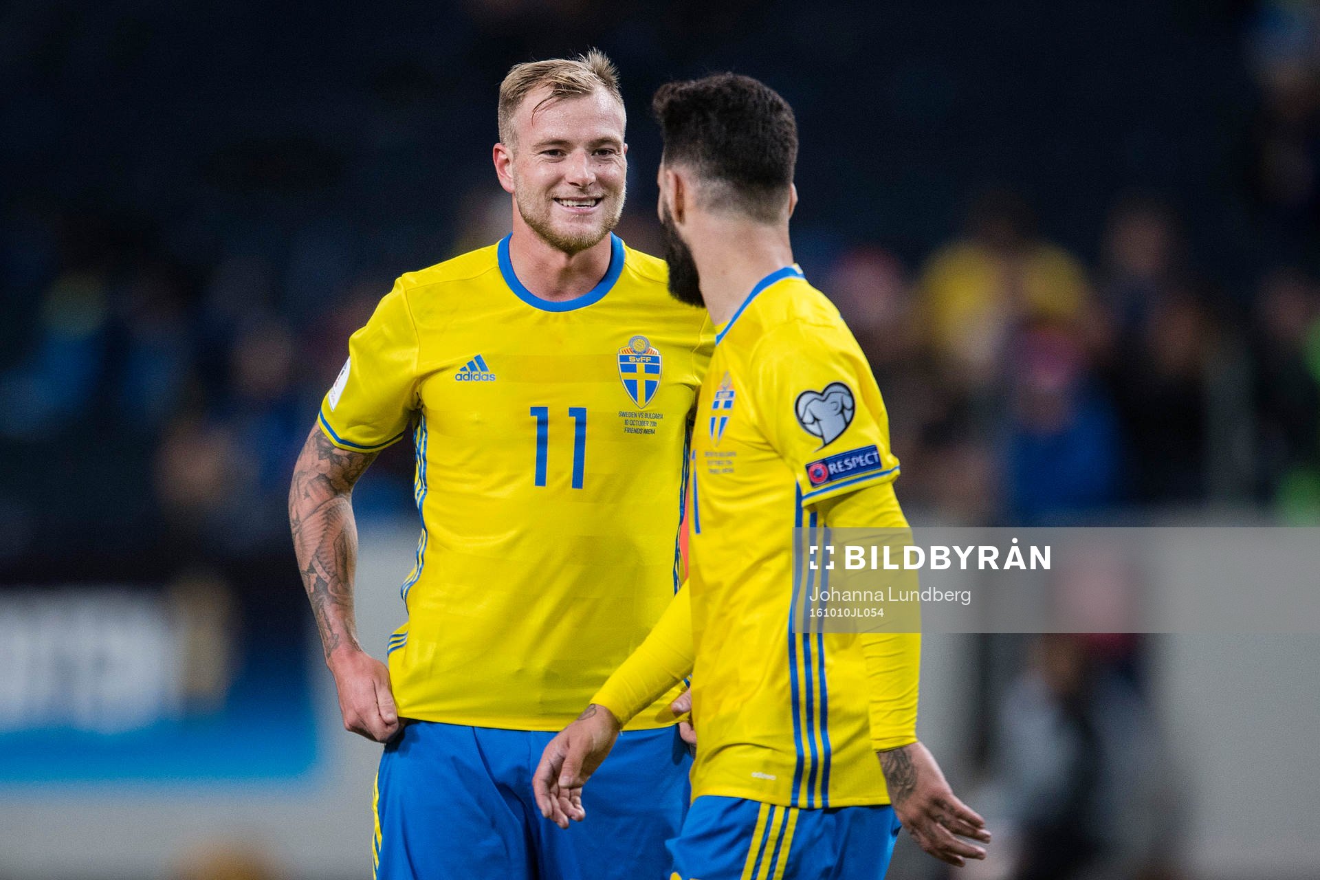 Sveriges John Guidetti och Jimmy Durmaz