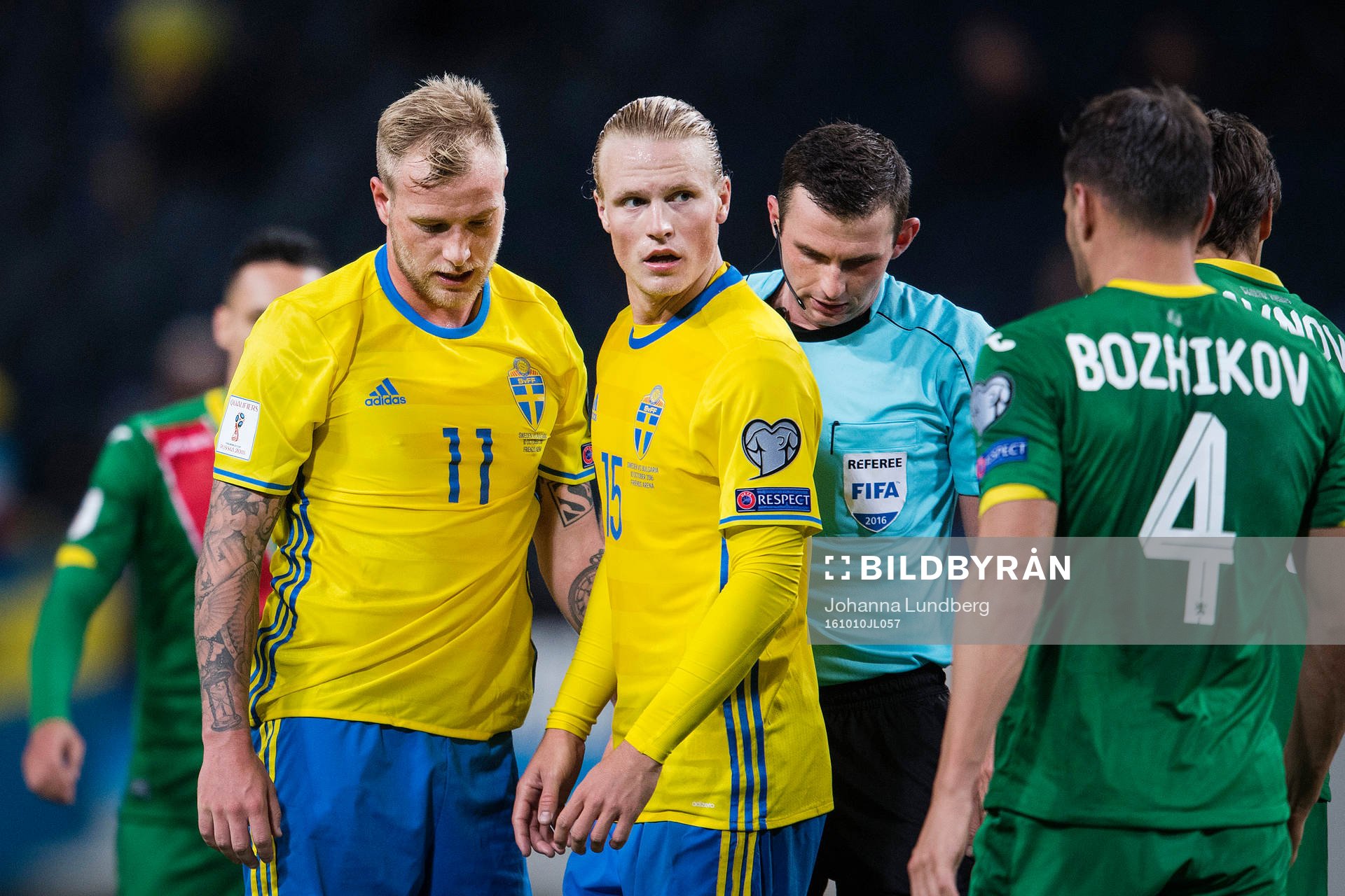 Sveriges John Guidetti och Oscar Hiljemark