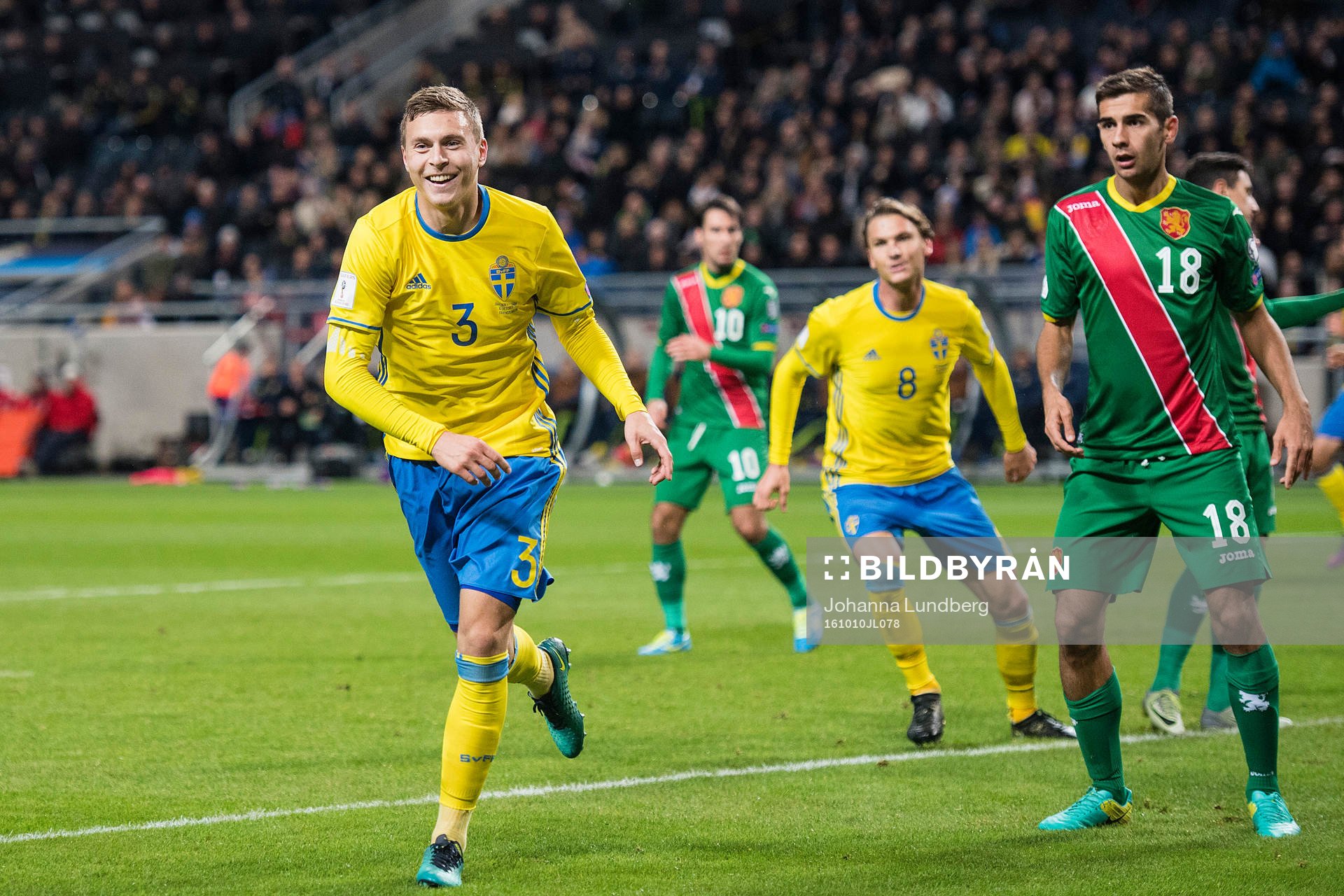 Sveriges Victor Nilsson Lindelöf jublar