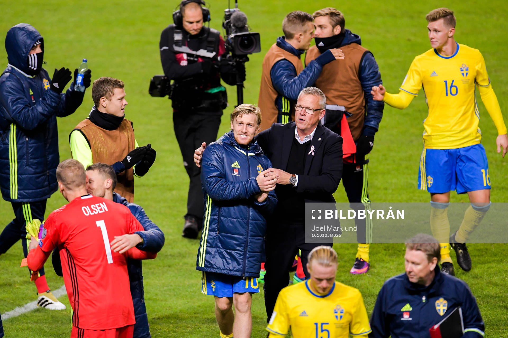 Sveriges Emil Forsberg och förbundskapten Janne Andersson
