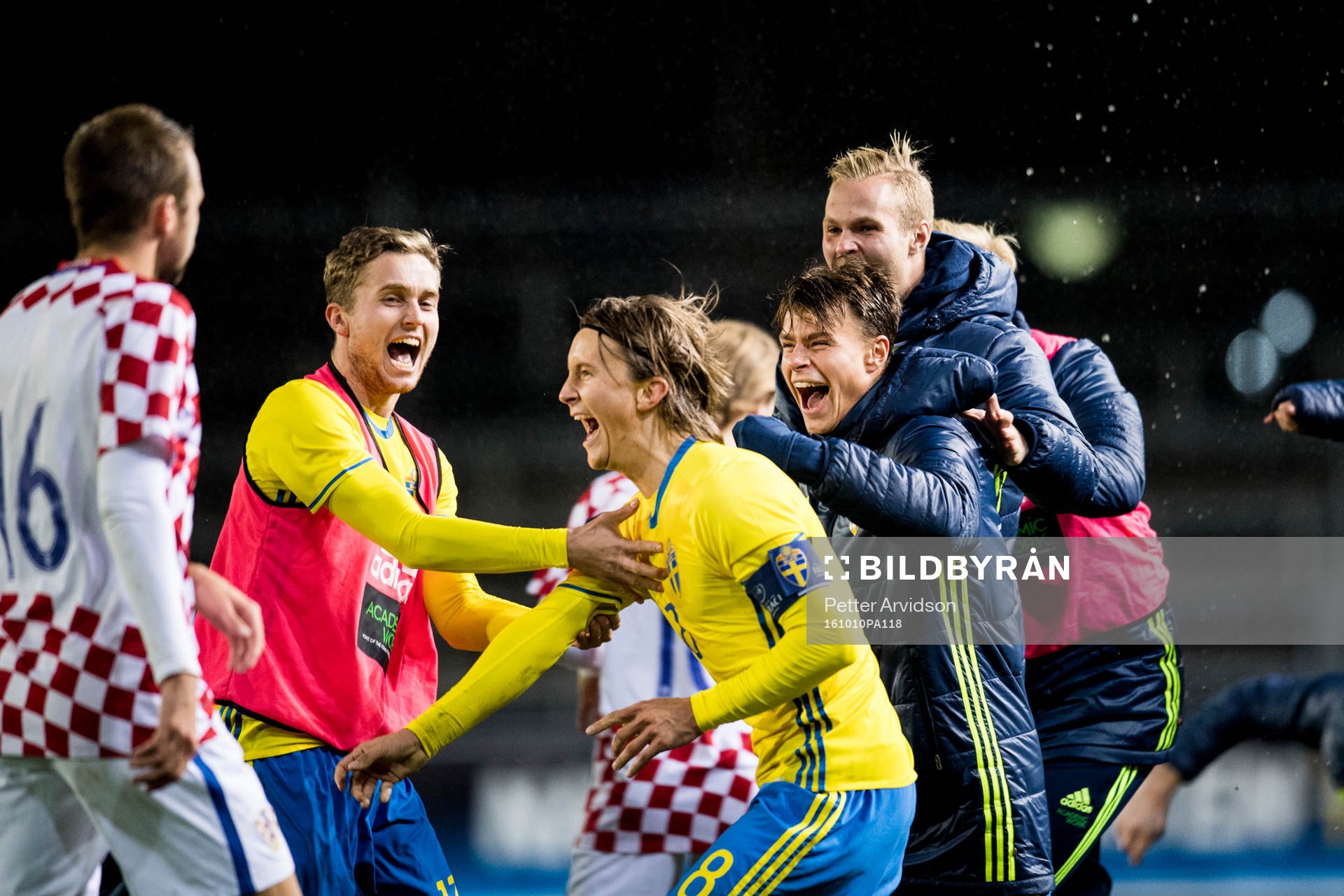 Sveriges Adam Lundqvist, Kristoffer Olsson och Melker