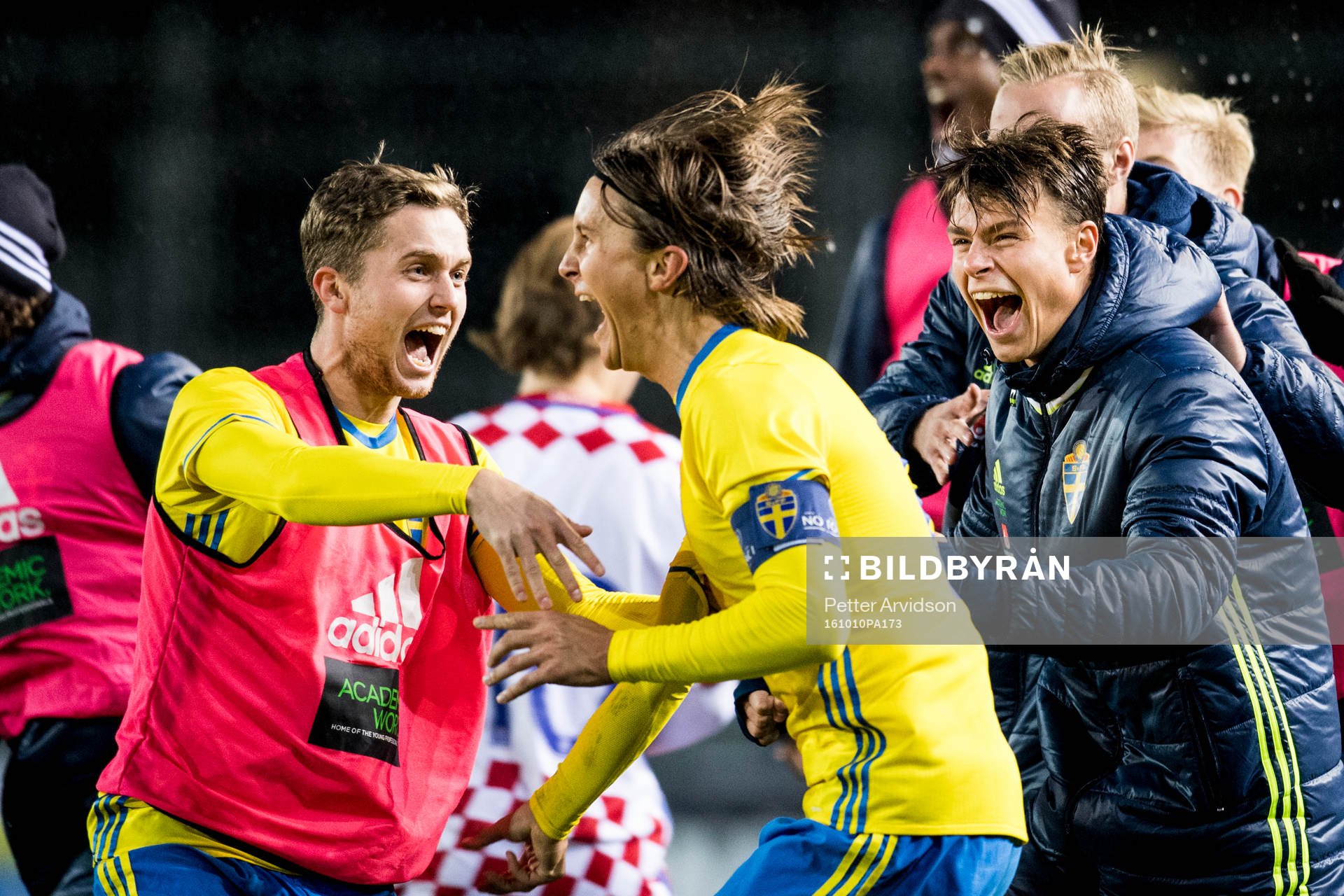 Sveriges Adam Lundqvist, Kristoffer Olsson och Melker