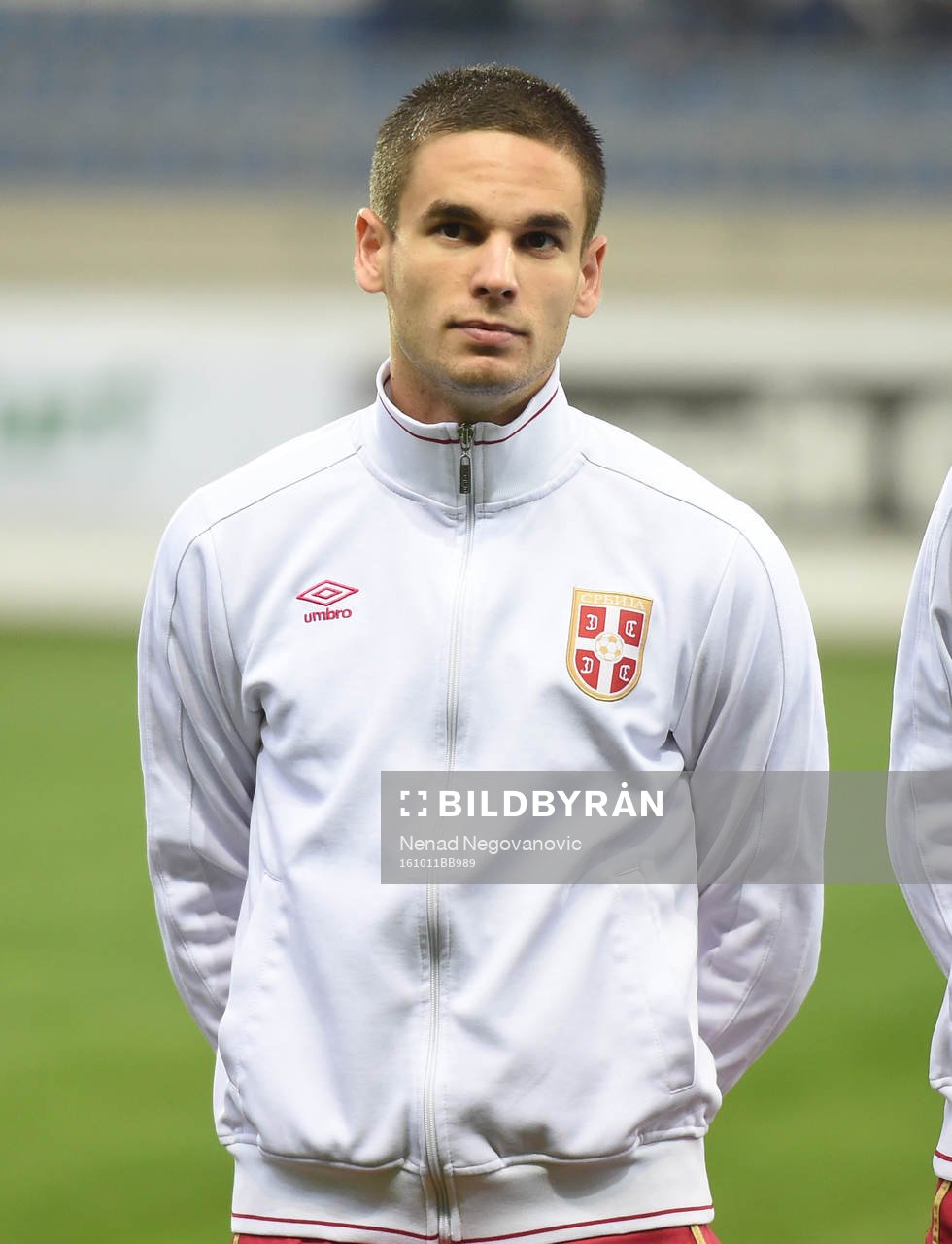 Fotboll, VM 2018, Porträtt, Serbien: Mijat Gacinovic, Serbien, poserar för ett porträtt den 11 oktober 2016 i GORNJI MILANOVAC