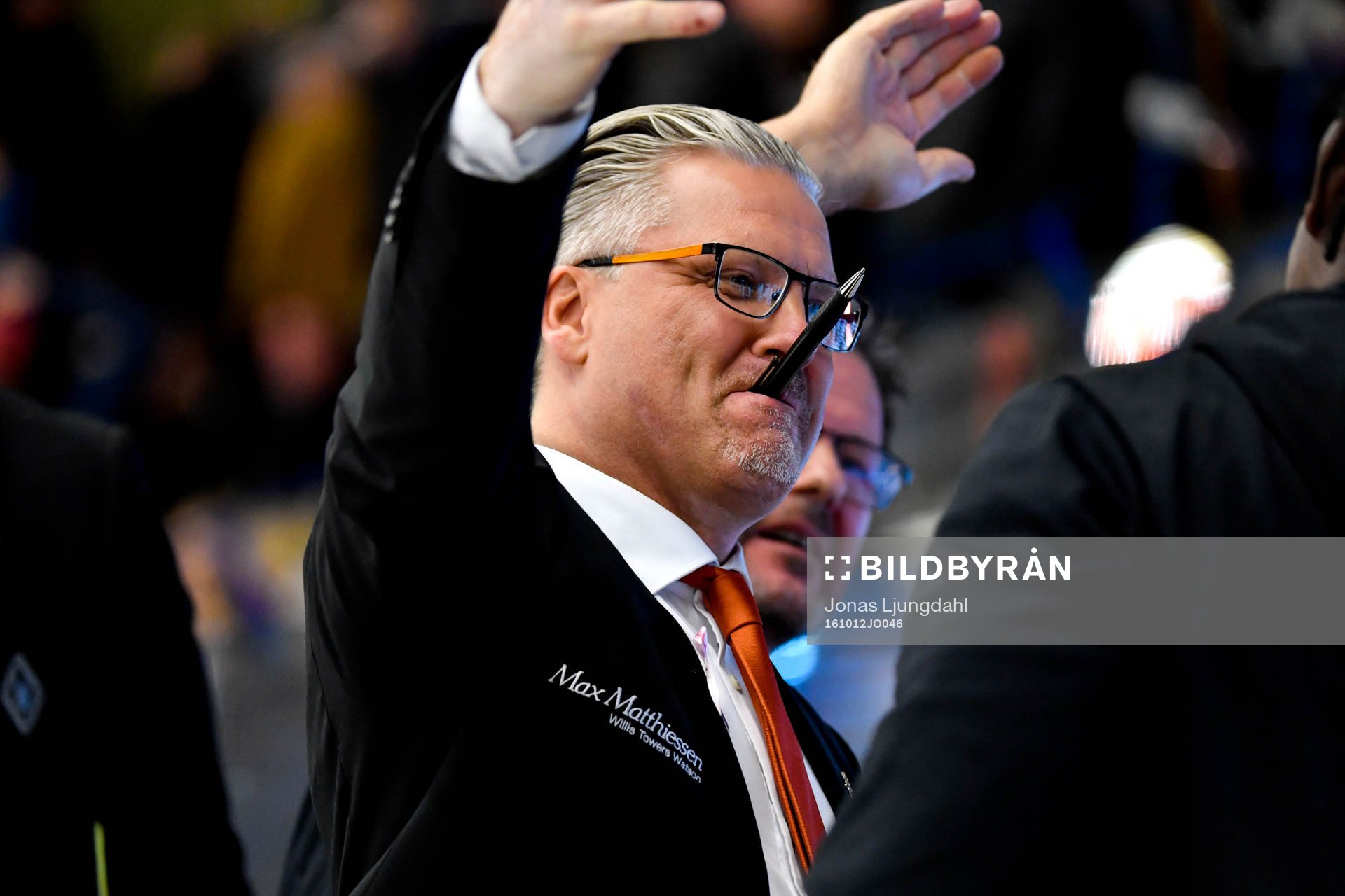 Karlskronas tränare Per Hånberg jublar