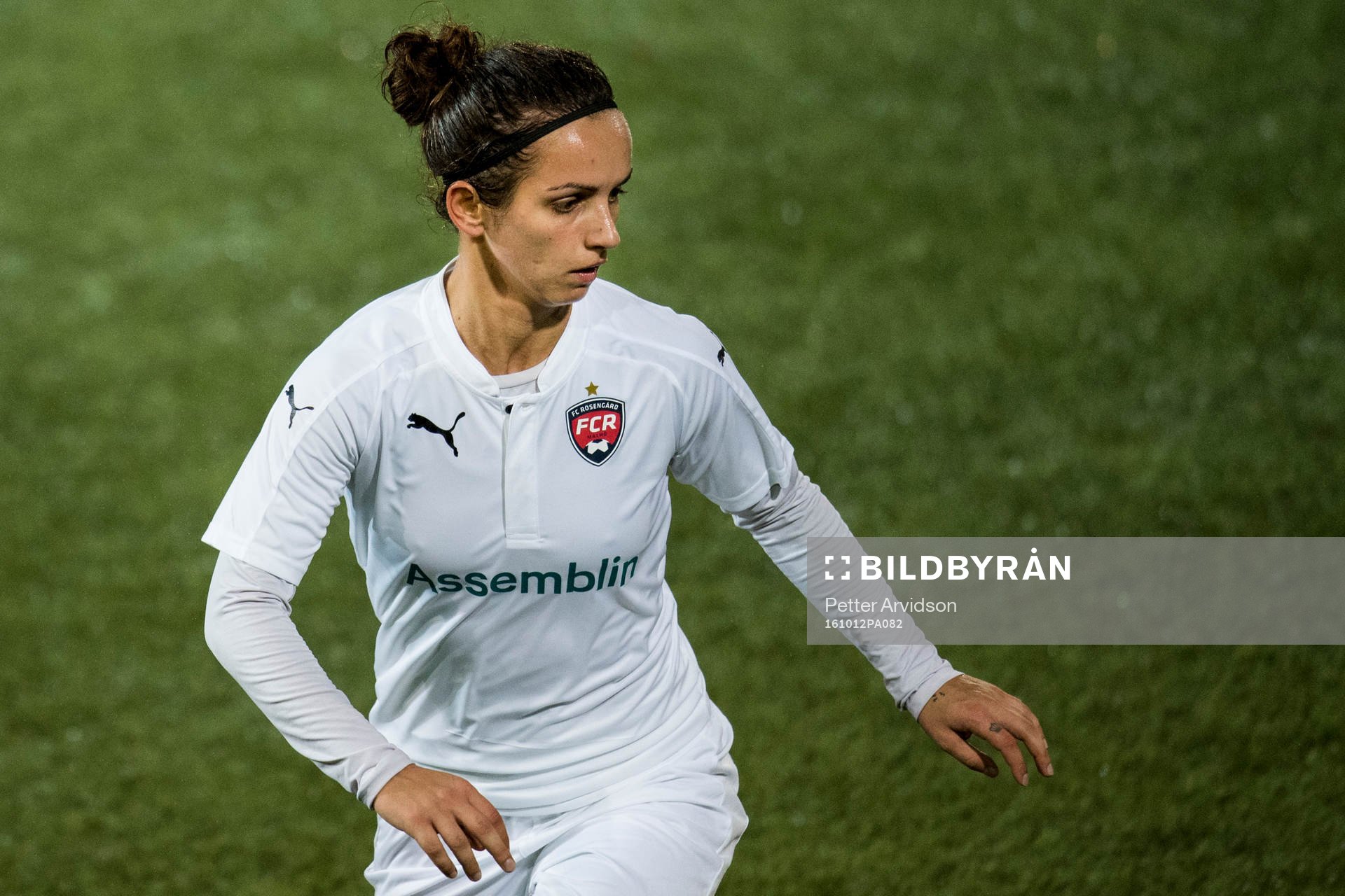 Rosengårds Natasa Andonova under fotbollsmatchen i Champions League mellan Rosengård och Breidablik den 12 oktober 2016 i Malmö.