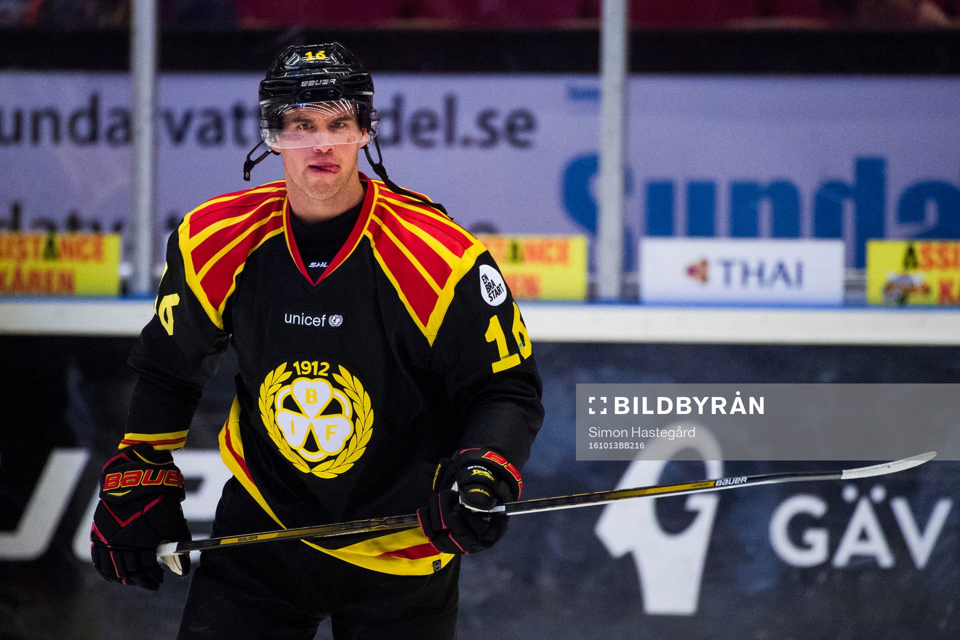 Brynäs Daniel Paille före ishockeymatchen i SHL mellan