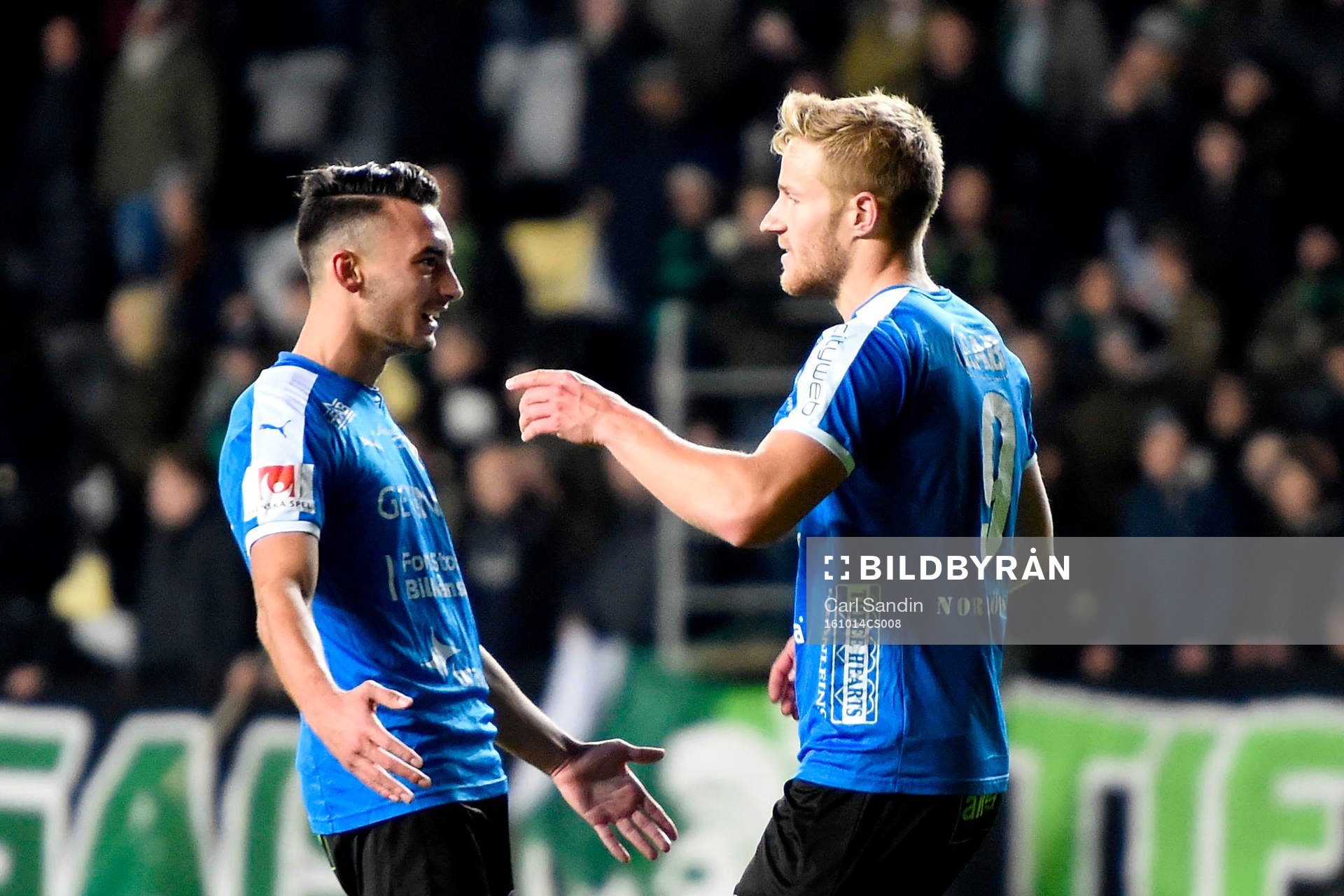 Halmstads Sead Haksabanovic och Alexander Ruud Tveter jublar