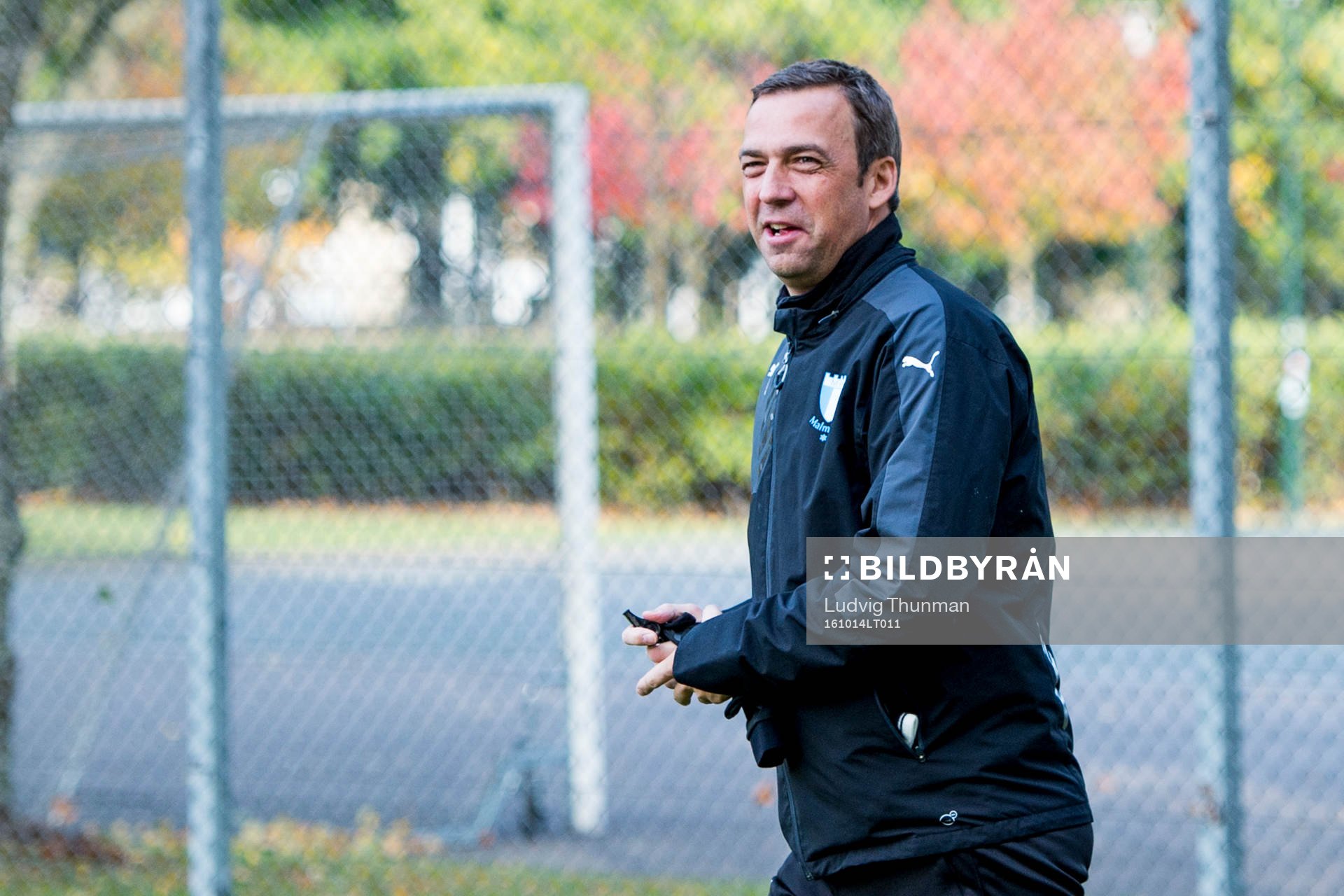 Malmö FFs tränare Allan Kuhn under en fotbollsträning med Malmö FF den 14 april 2016 i Malmö.