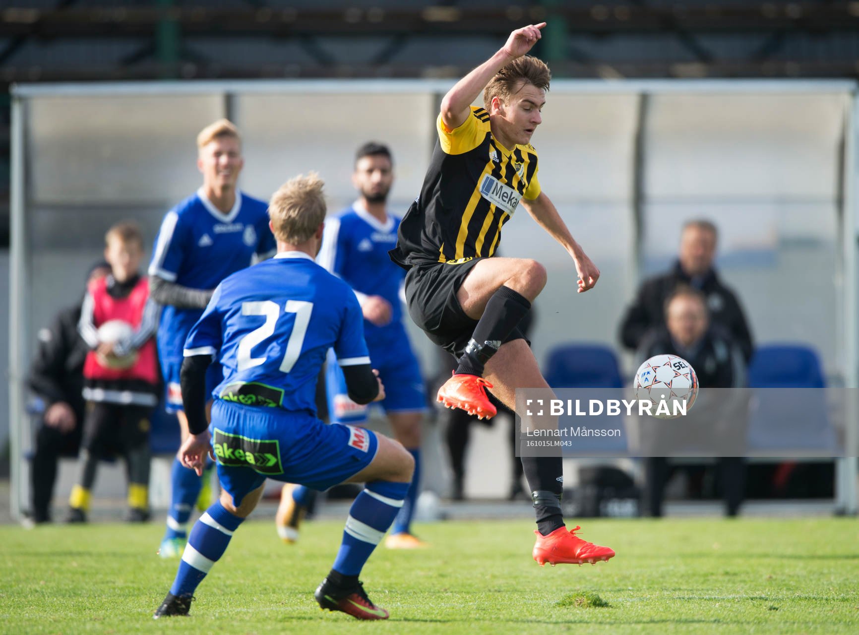 IFK Hässleholms Erik Åberg i matchen i division 2 mellan