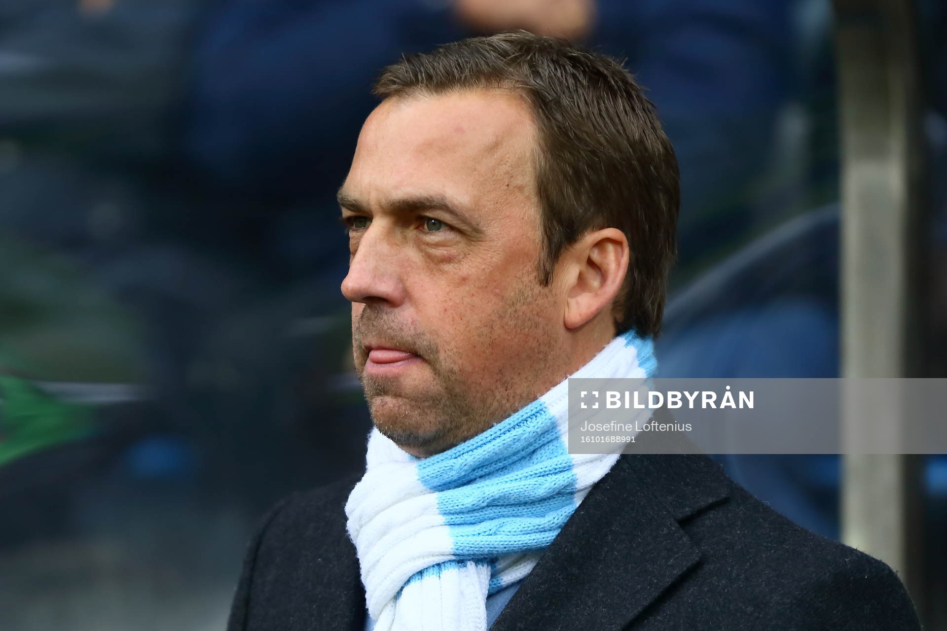 Malmö FFs tränare Allan Kuhn under fotbollsmatchen i Allsvenskan mellan Norrköping och Malmö FF den 16 oktober 2016 i Norrköping.
