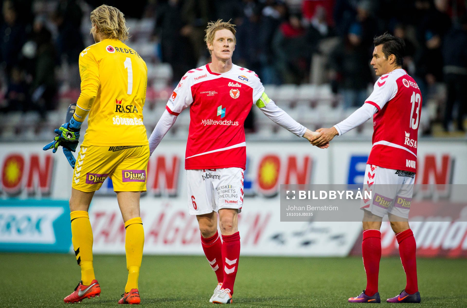 Kalmars målvakt Ole Söderberg, Rasmus Elm och Emin Nouri