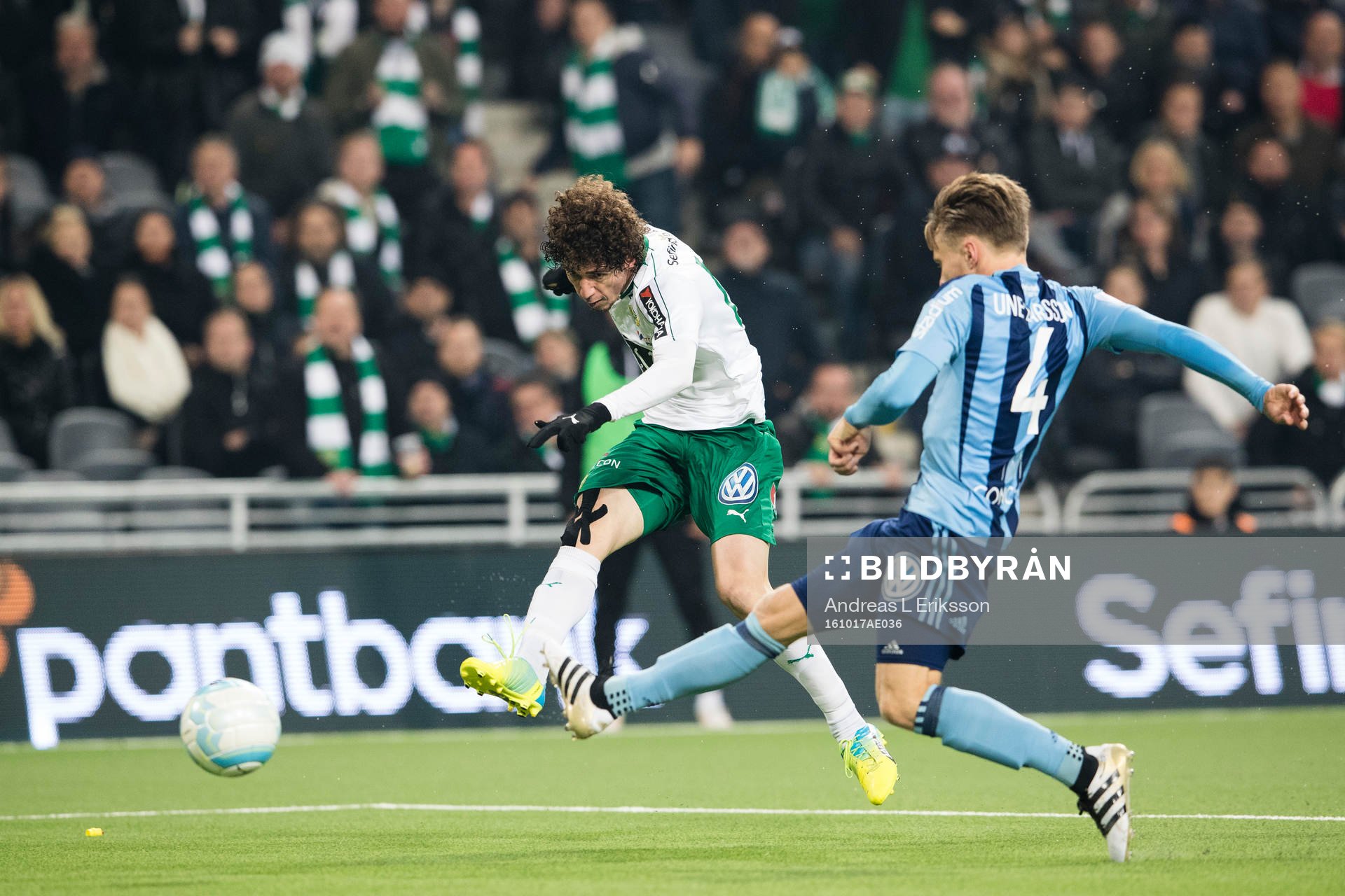 Hammarbys Romulo Cabral Pereira Pinto skjuter 4-2 förbi