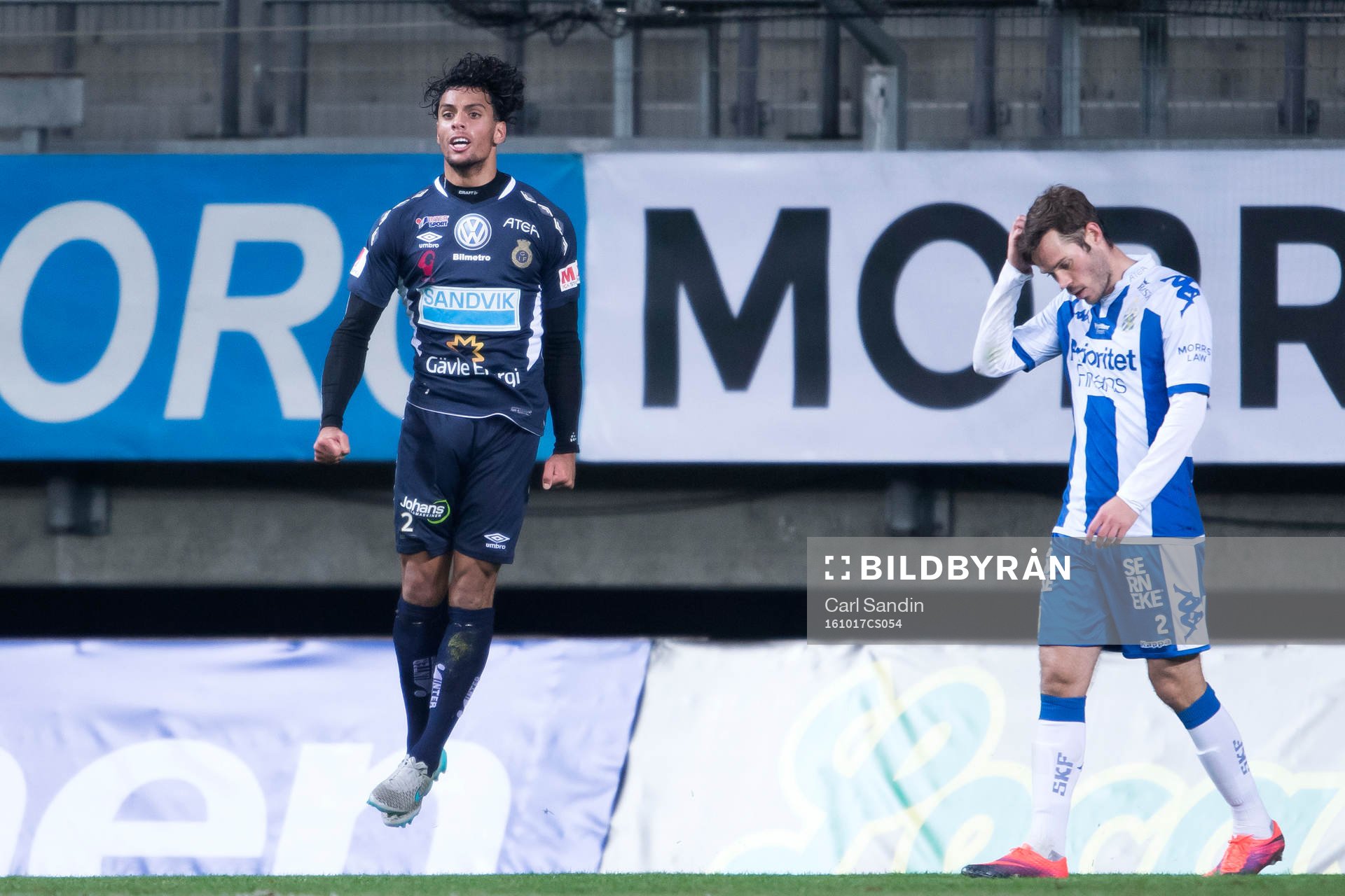 Gefles Joshua Nadeau jublar och IFK Göteborgs Emil