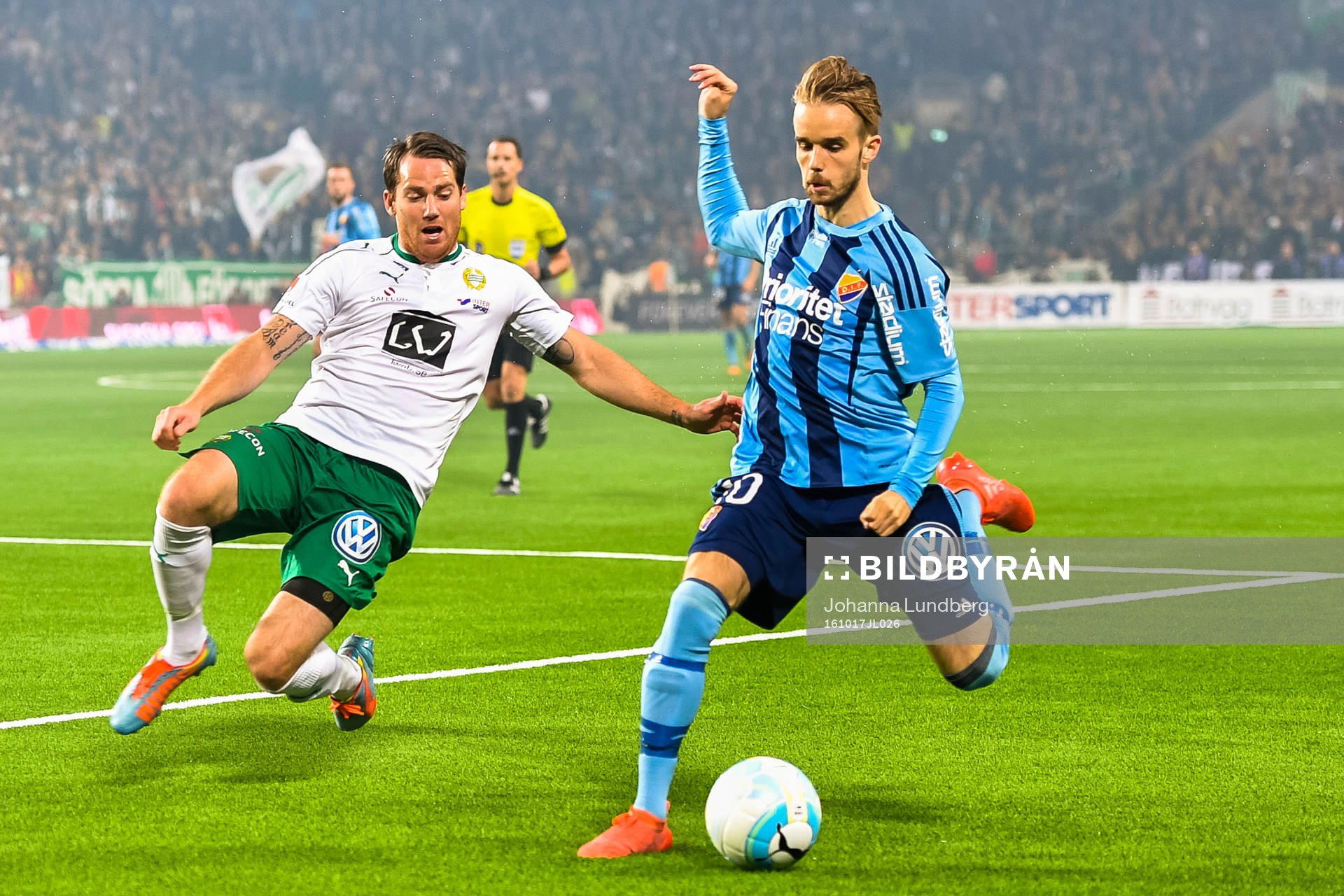 Djurgårdens Daniel Berntsen och Hammarbys Johan Persson
