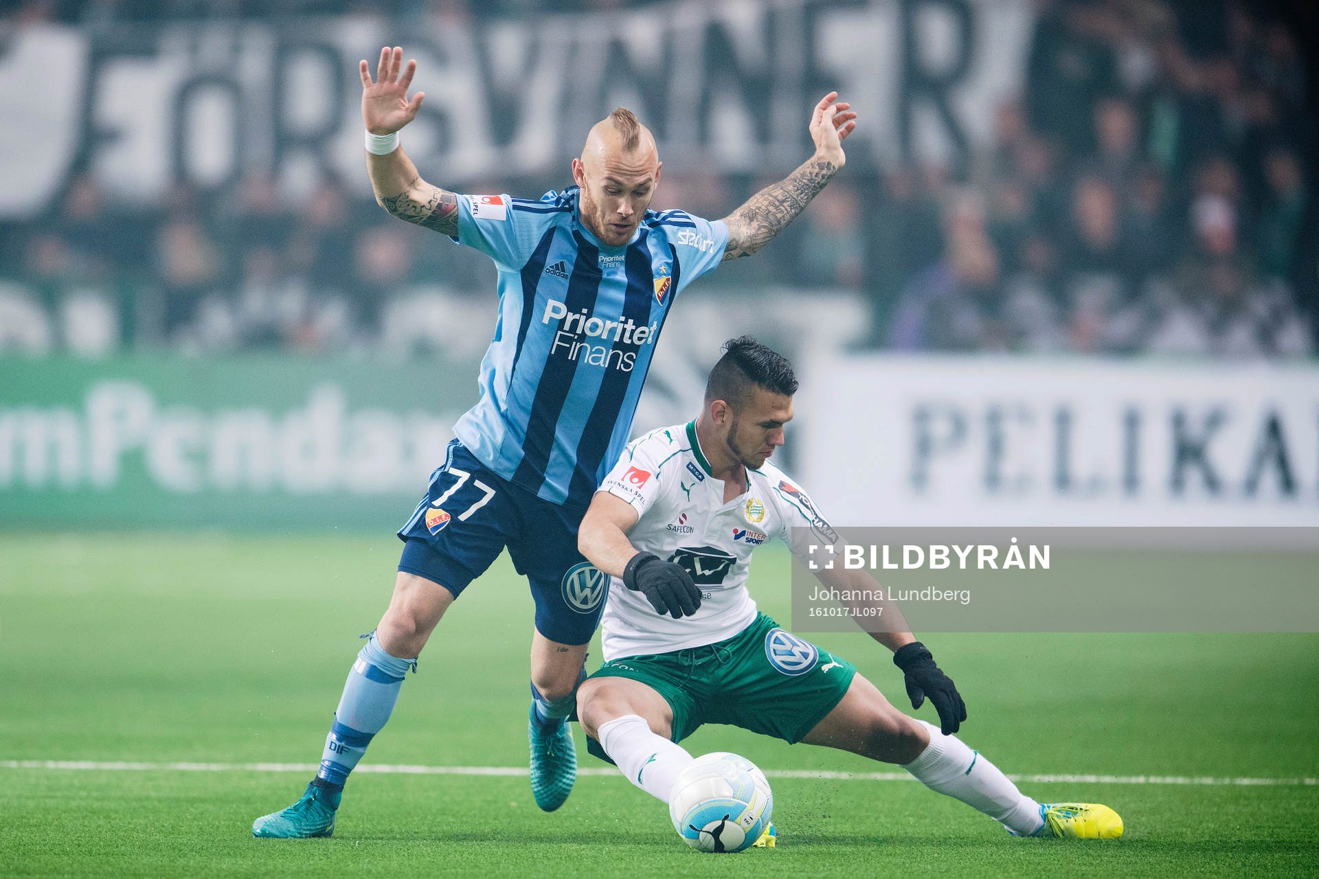Djurgårdens Magnus Eriksson och Hammarbys Alexssander