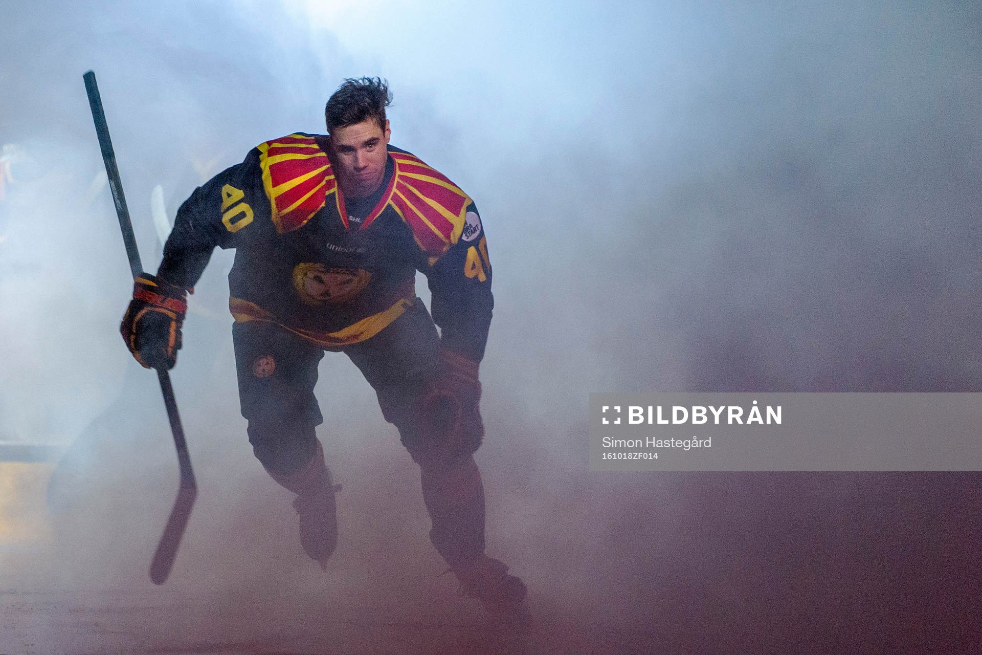 Brynäs Jesper Jensen före ishockeymatchen i SHL mellan