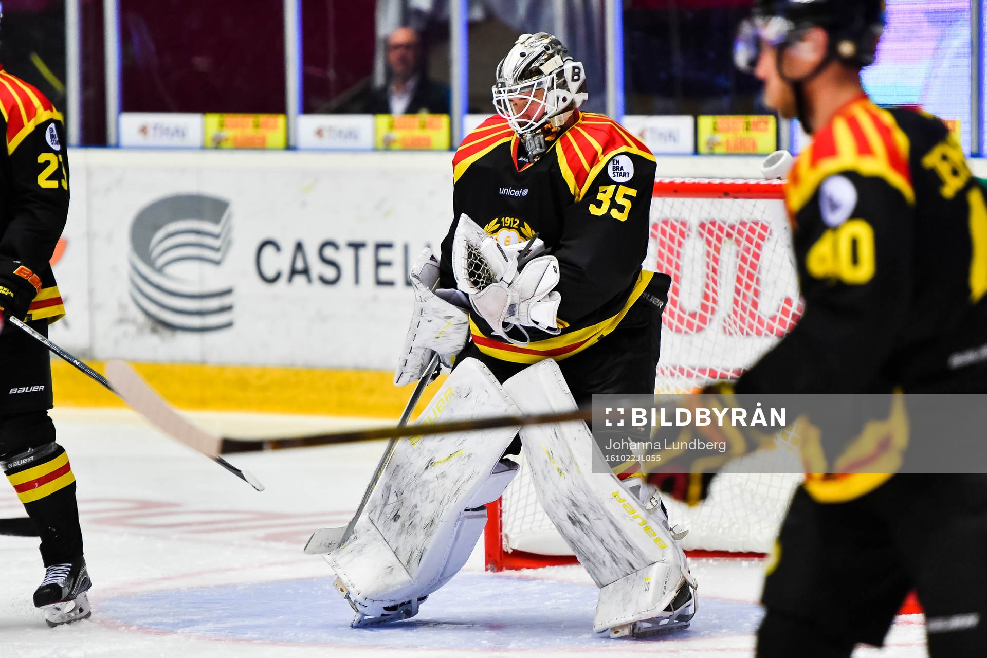 Brynäs målvakt David Rautio deppar