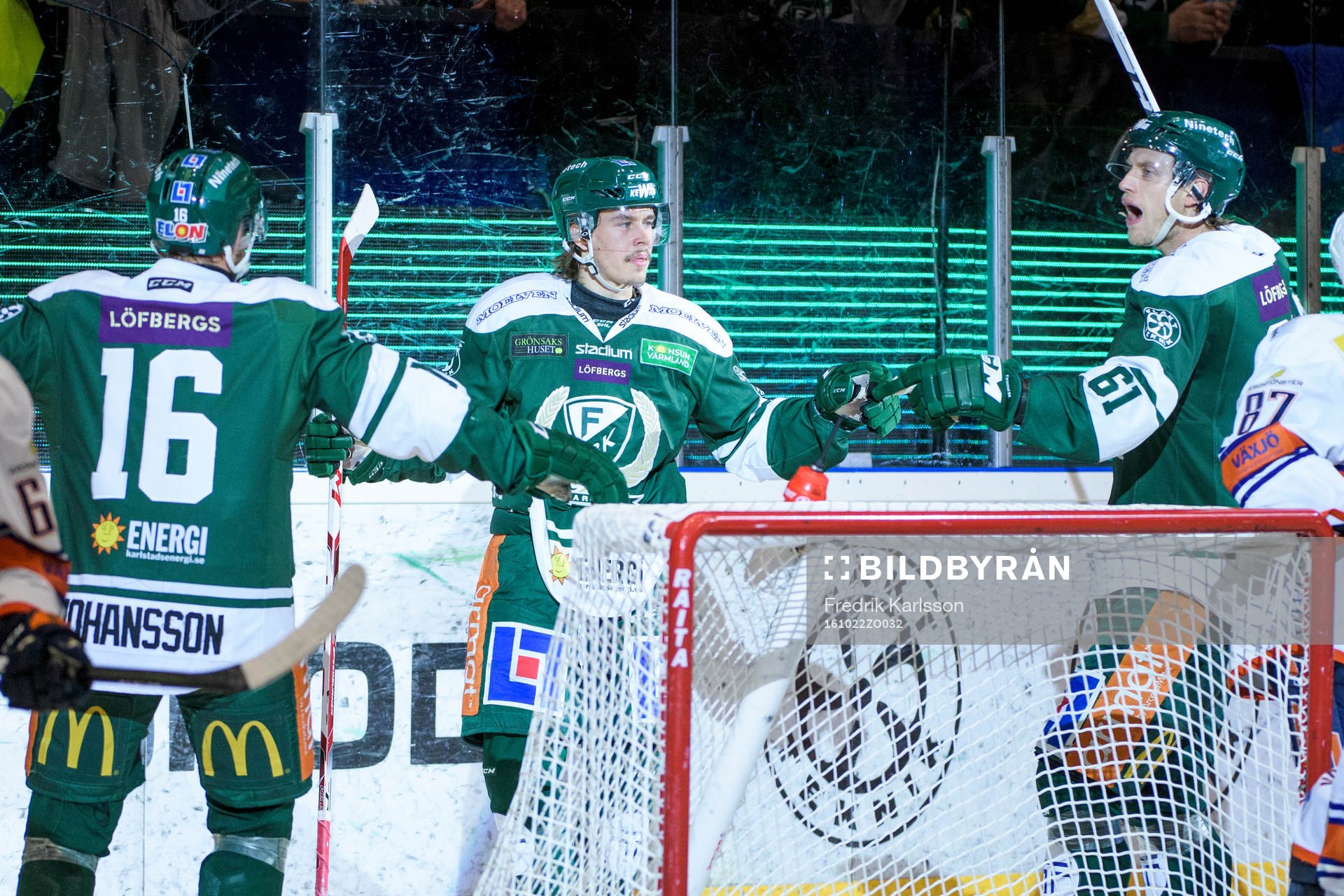 Färjestads Alexander Johansson, Joakim Nygård och Johan