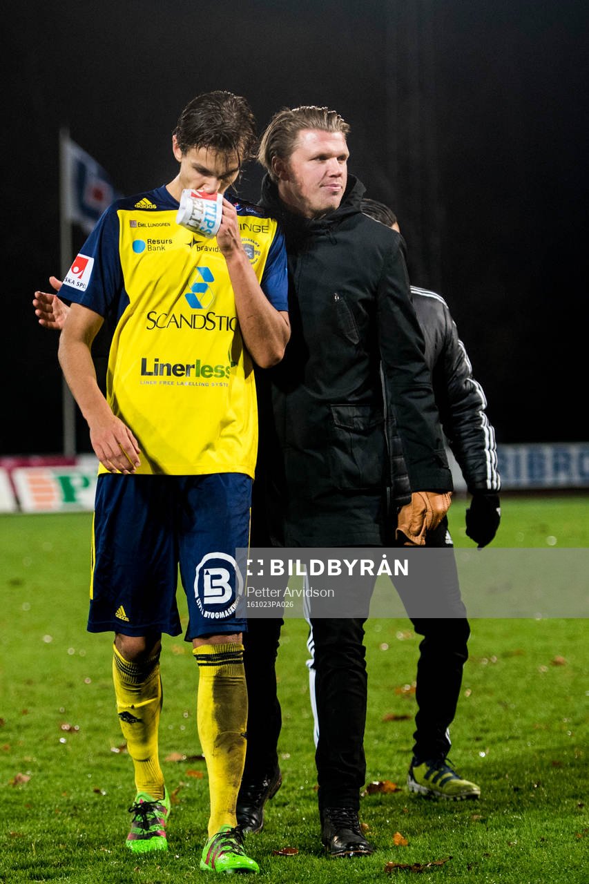 Ängelholms Erik Johansson och tränare Christian Järdler