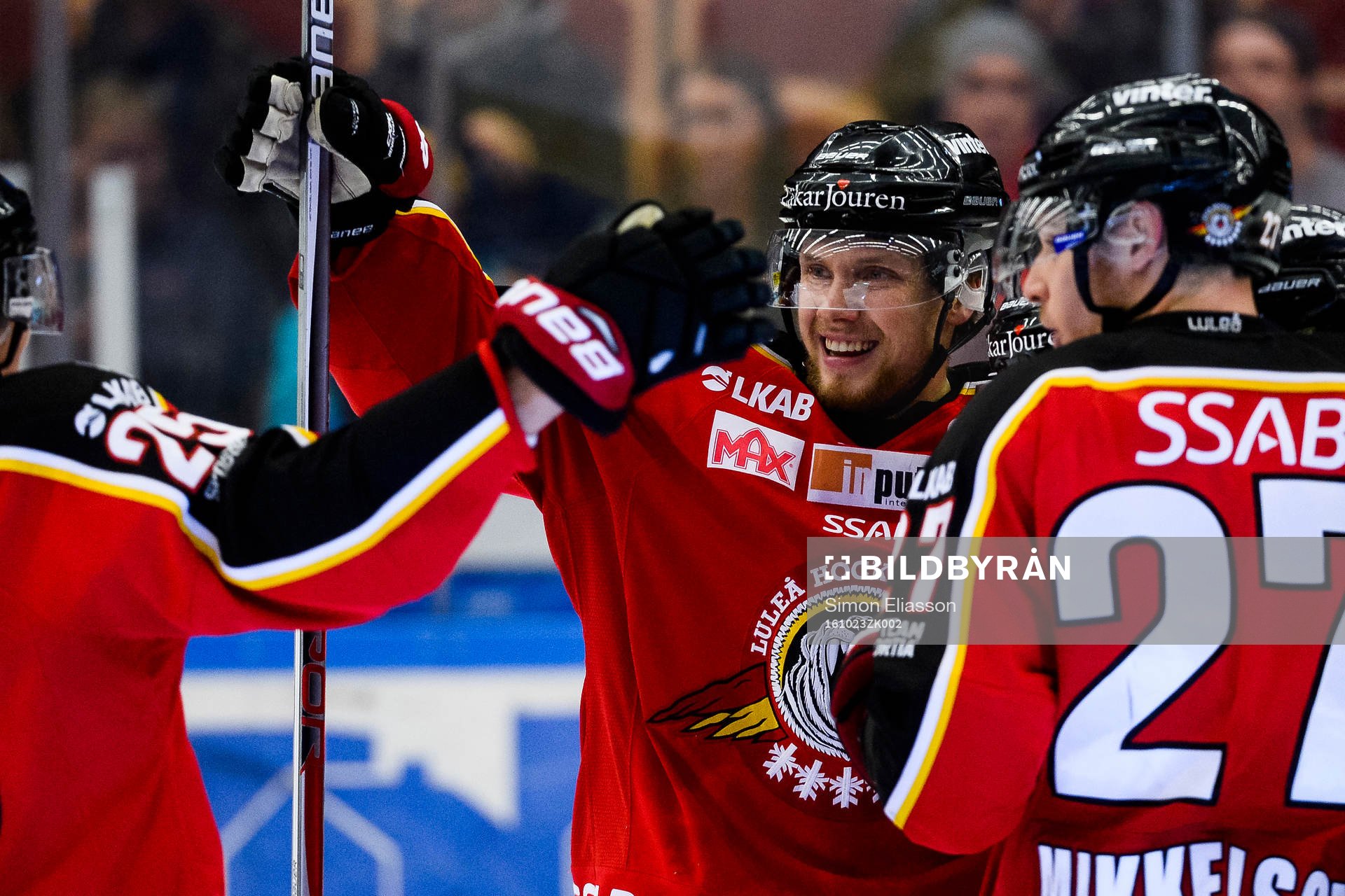 Luleås Daine Todd och Andreas Falk jublar