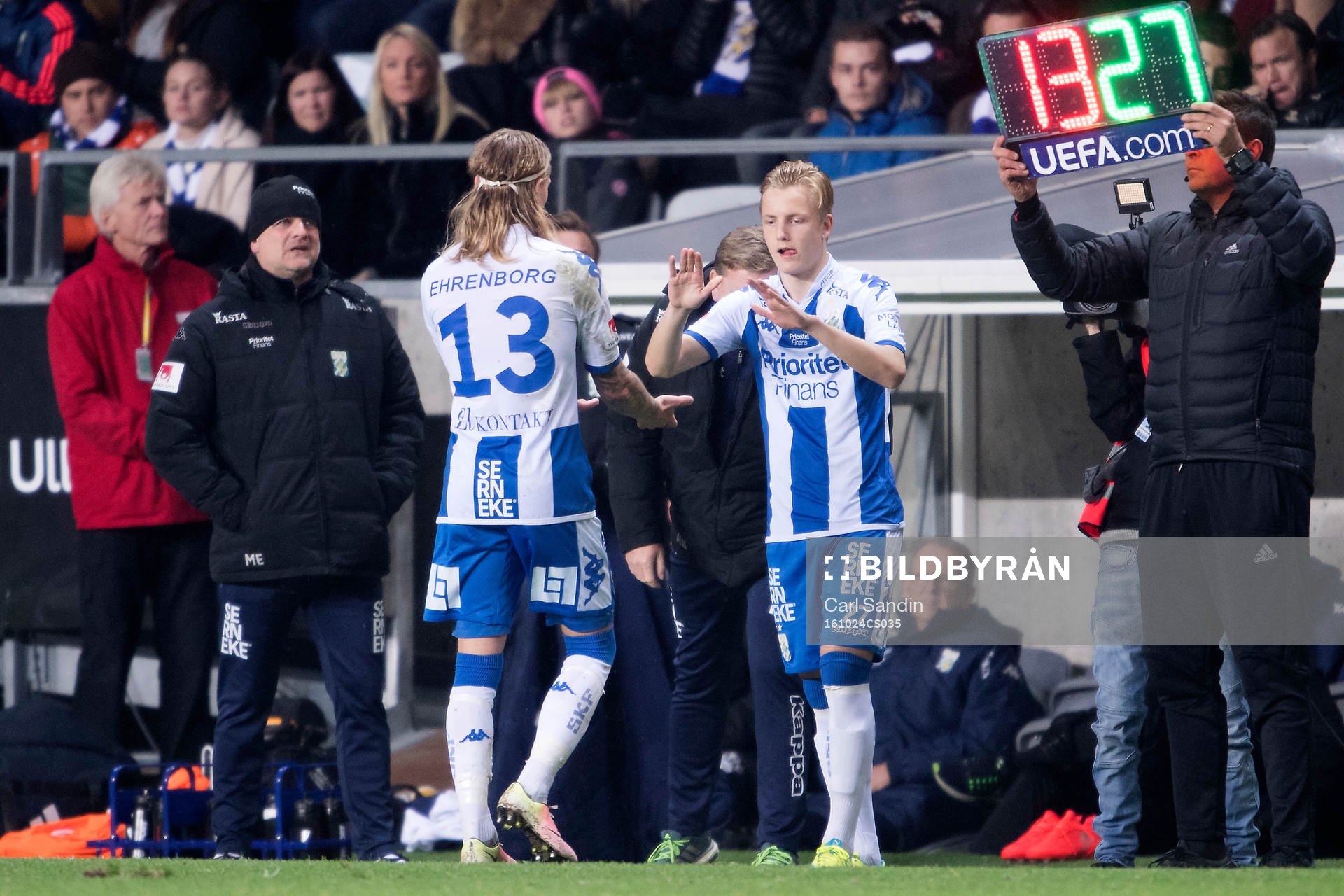 IFK Göteborgs Billy Nordström byts in
