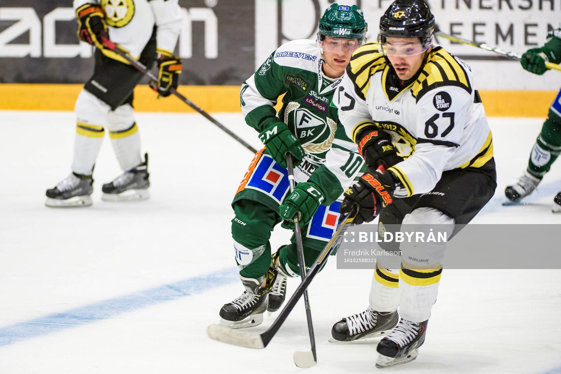 Färjestads Marcus Nilsson och Brynäs Tomas Zaborsky
