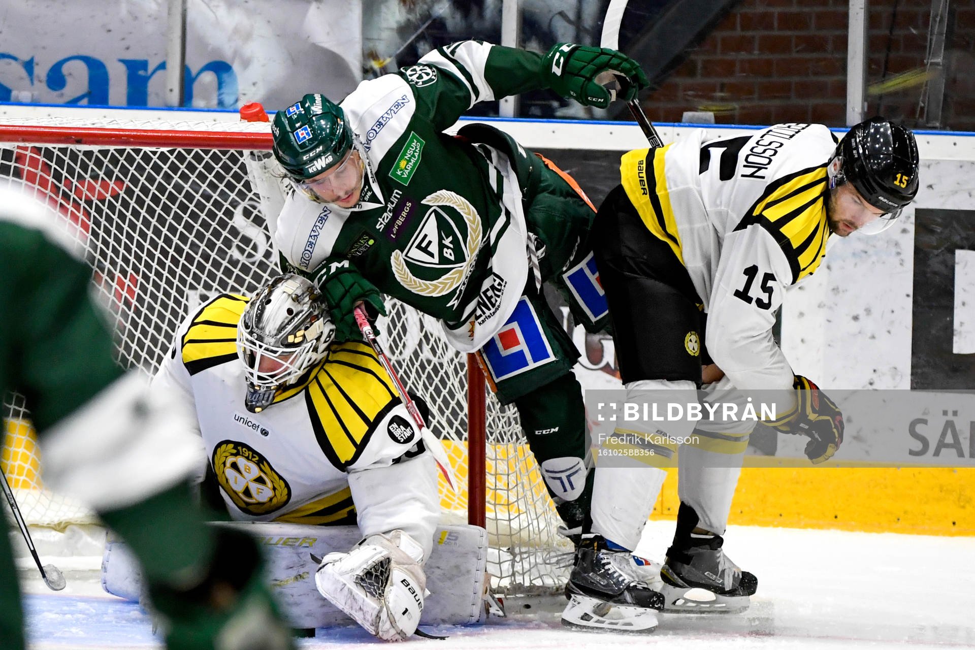 Färjestads Joakim Nygård och Brynäs Simon Bertilsson och