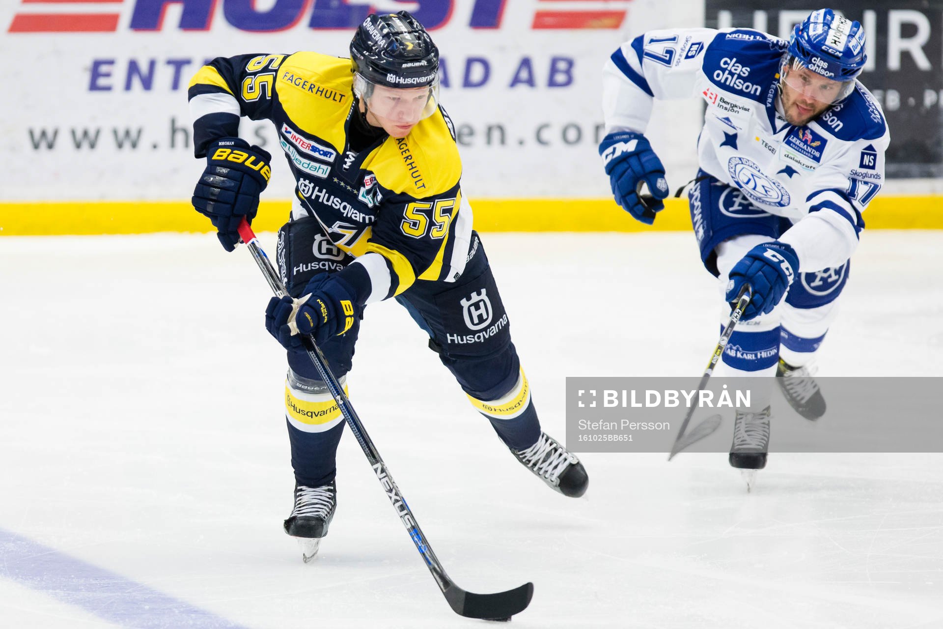 s Andreas Borgman före Leksands Jesper Ollas