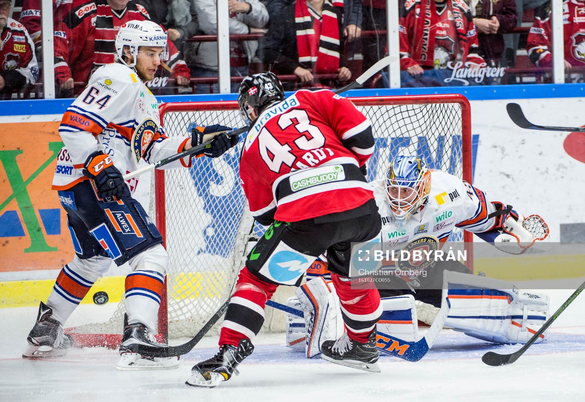 Malmö Redhawks Nichlas Hardt mot Växjös Eric Martinsson