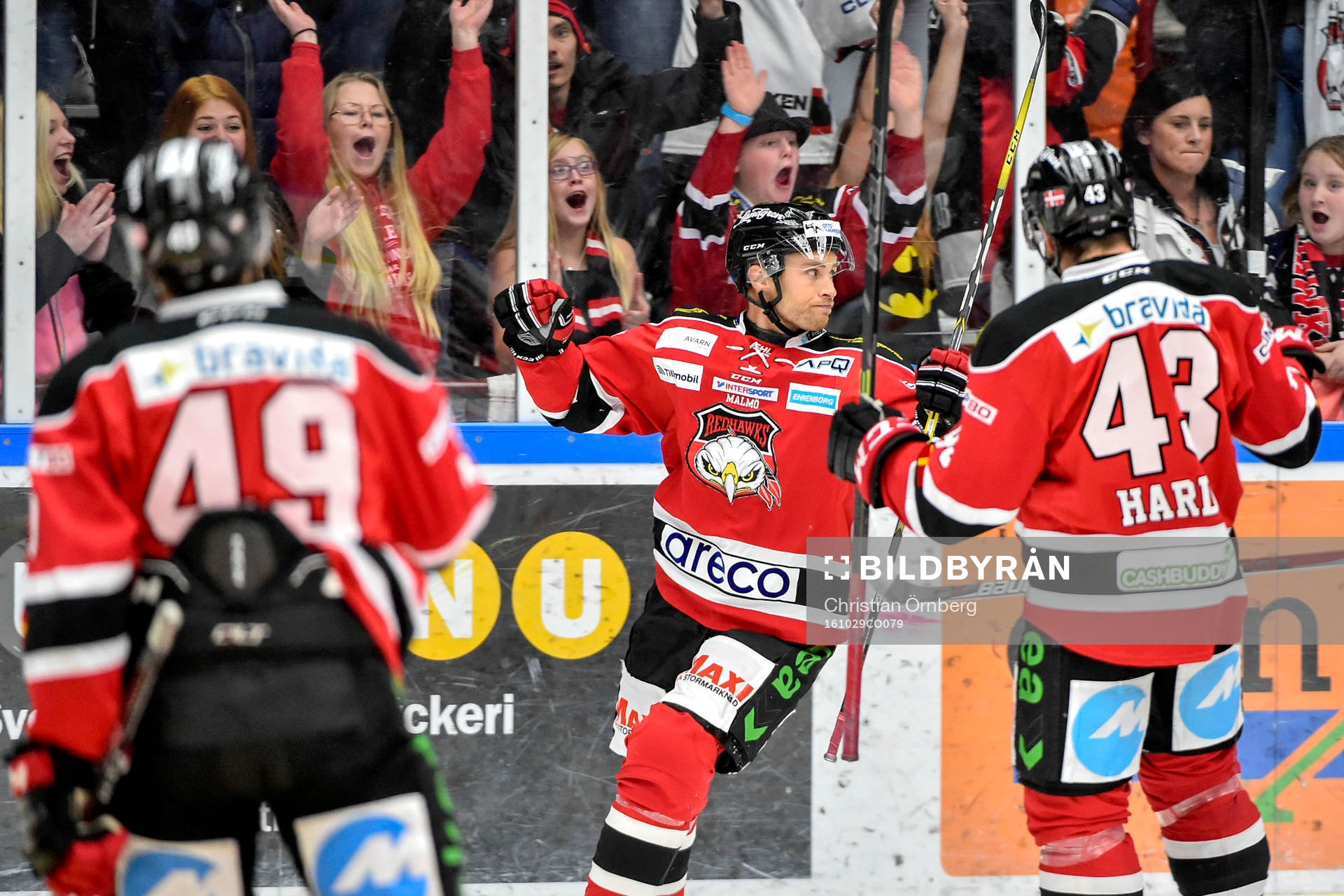 Malmö Redhawks Rhett Rakhshani, Ilari Filppula och Nichlas