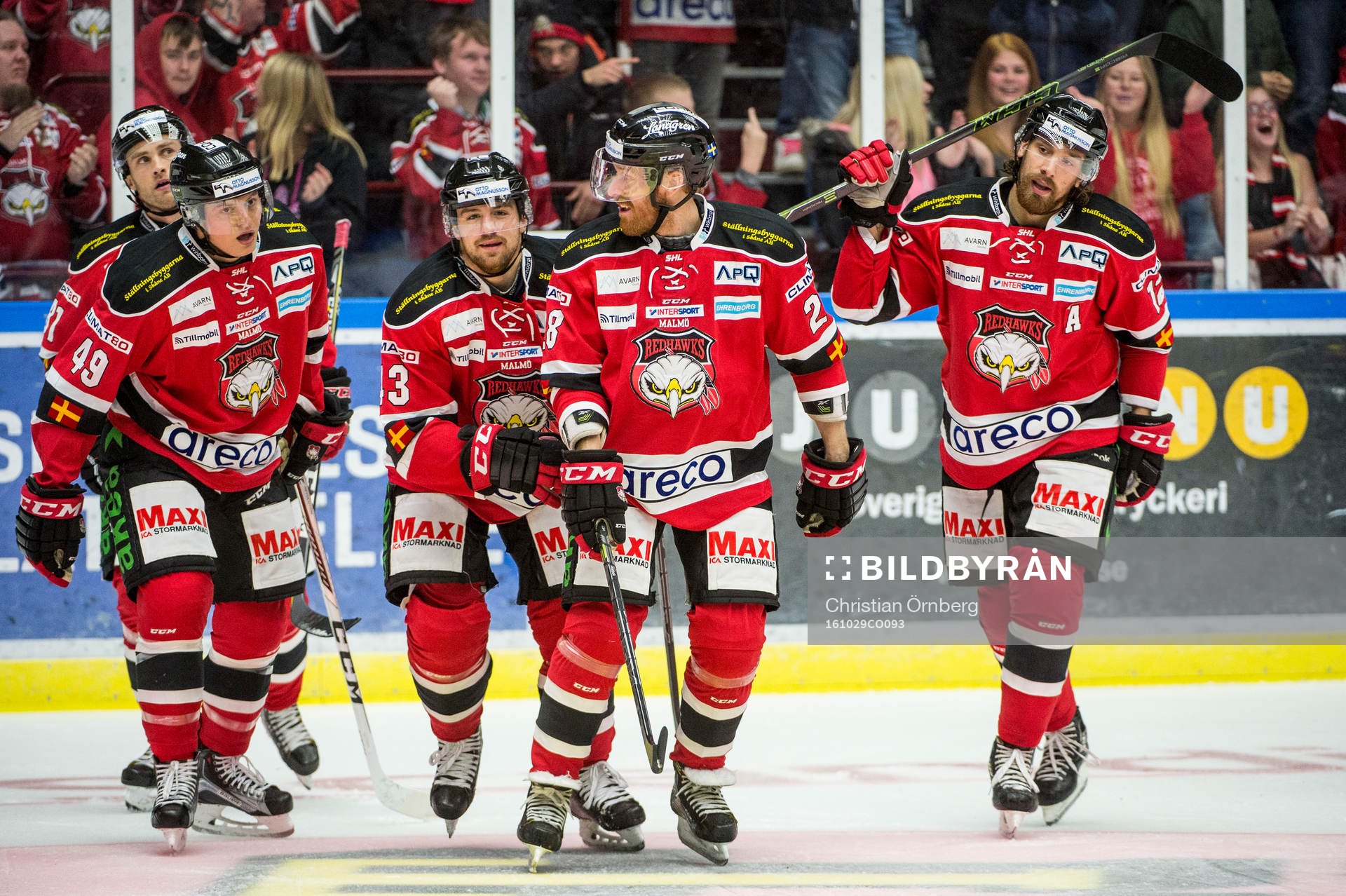 Malmö Redhawks Ilari Filppula, Rhett Rakhshani, Nichlas