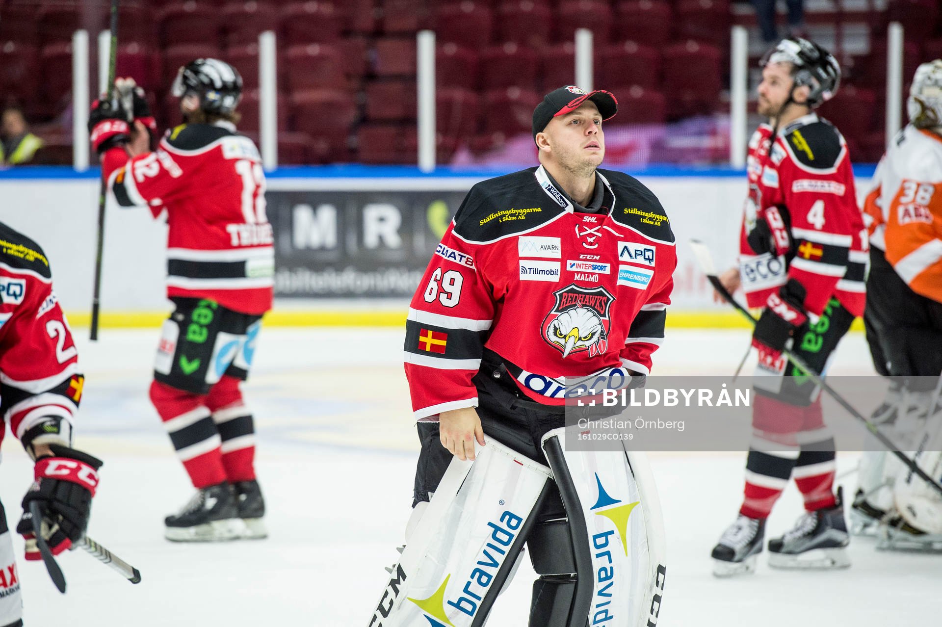 Malmö Redhawks målvakt målvakt Oscar Alsenfelt   deppar