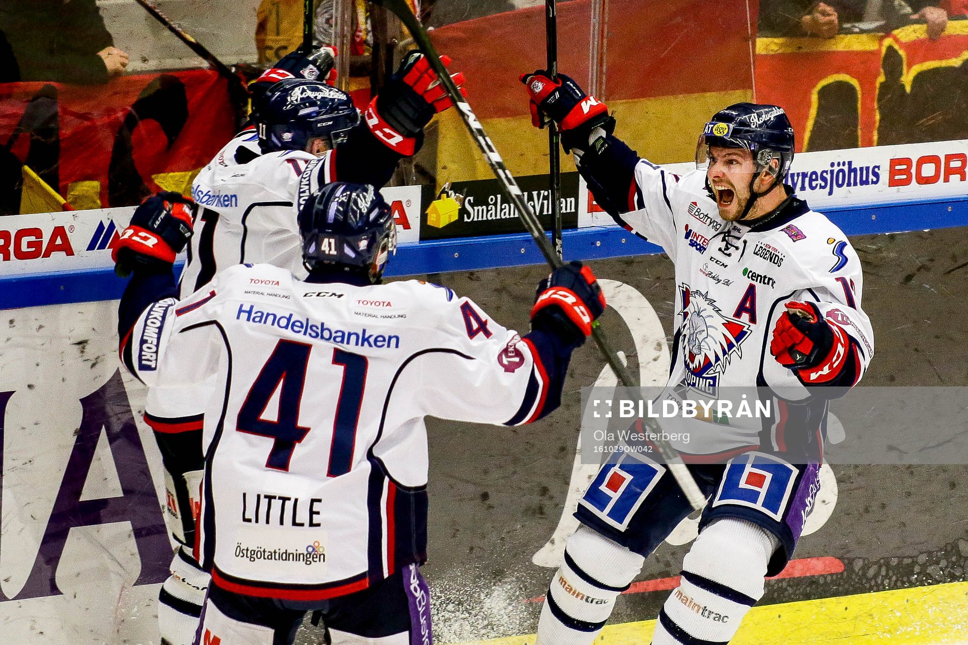 Linköpings Broc Little , Garret Roe och Andrew Gordon