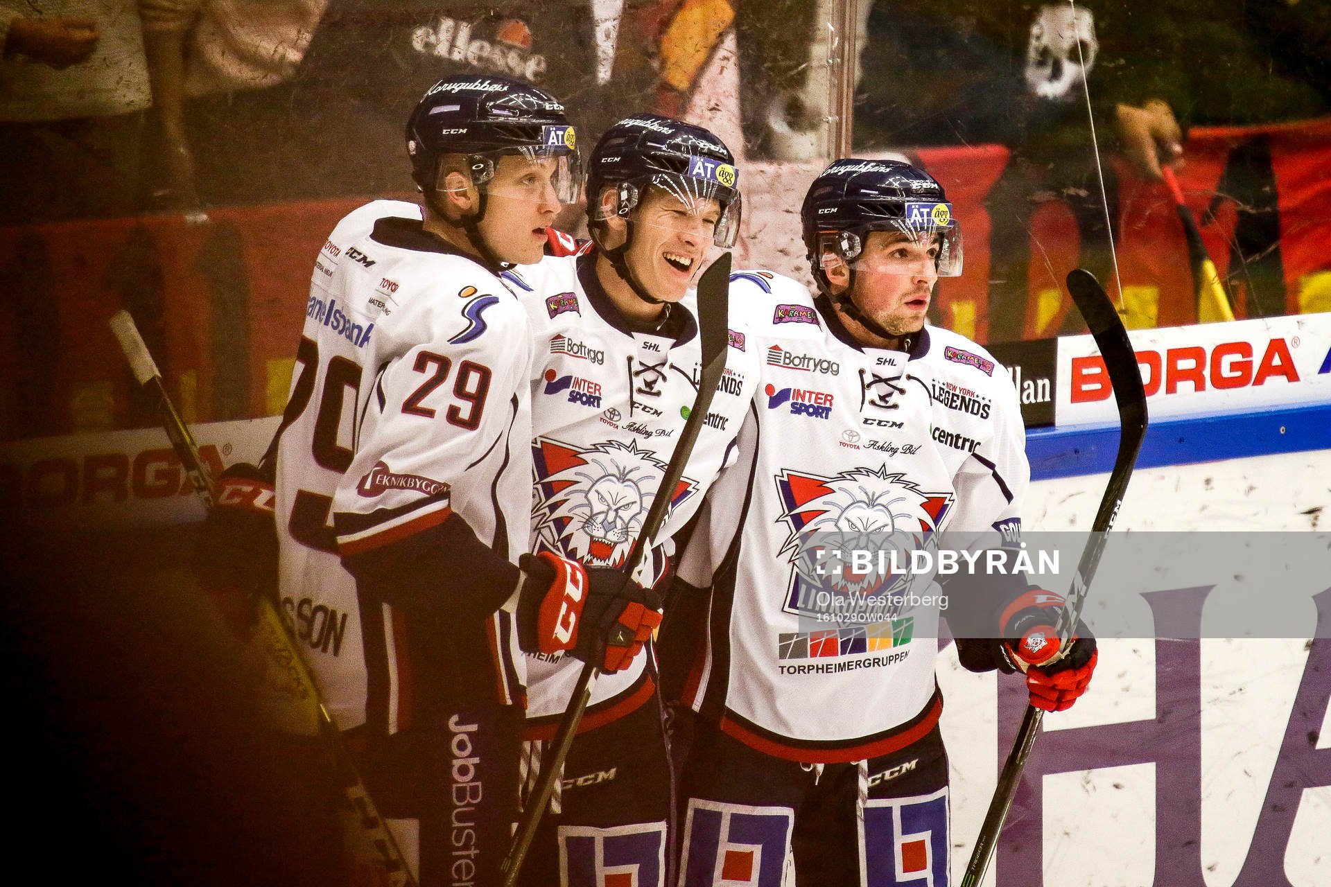 Linköpings Gabriel Carlsson, Emil Sylvegård och Broc