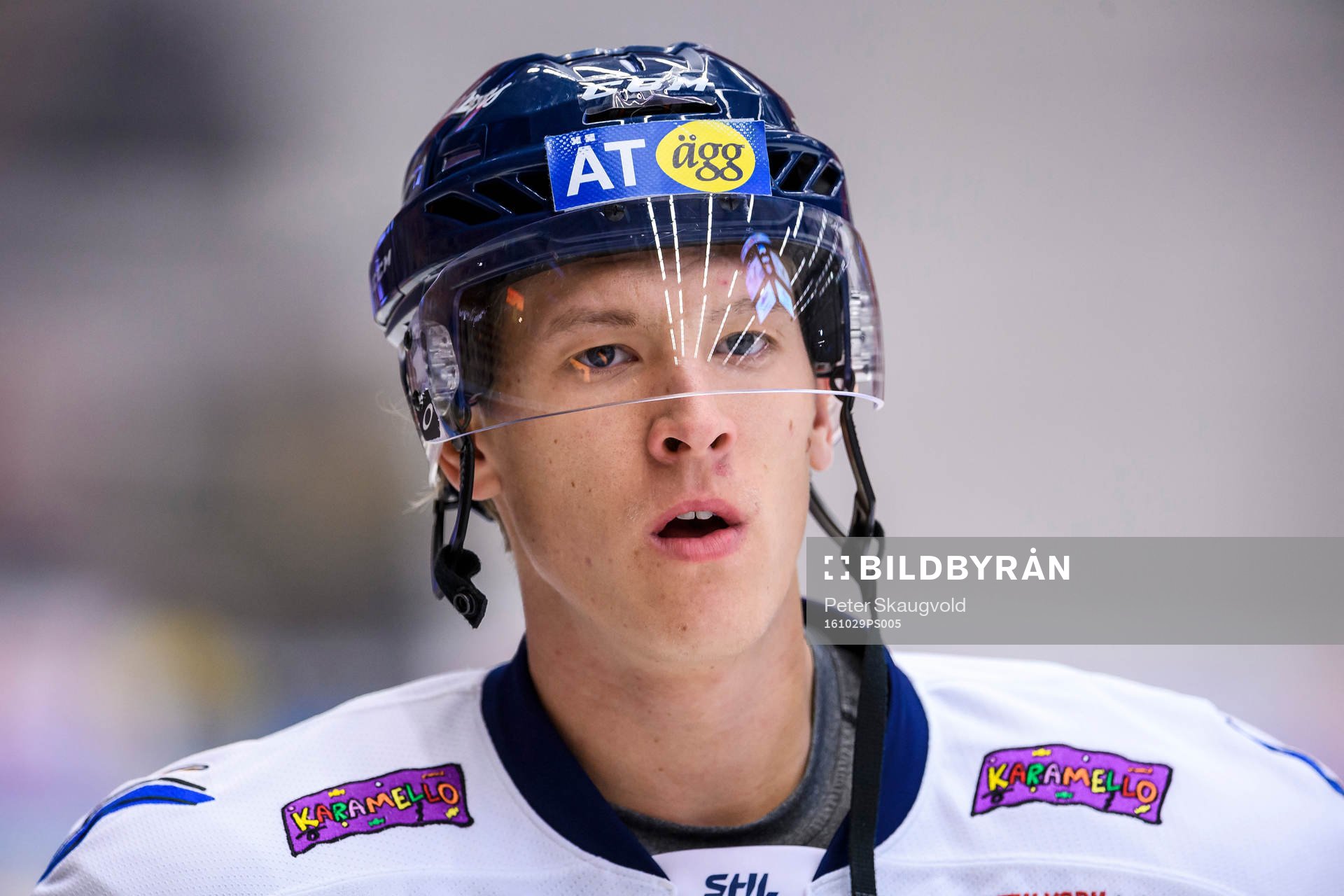 Linköpings Emil Sylvegård på uppvärmningen