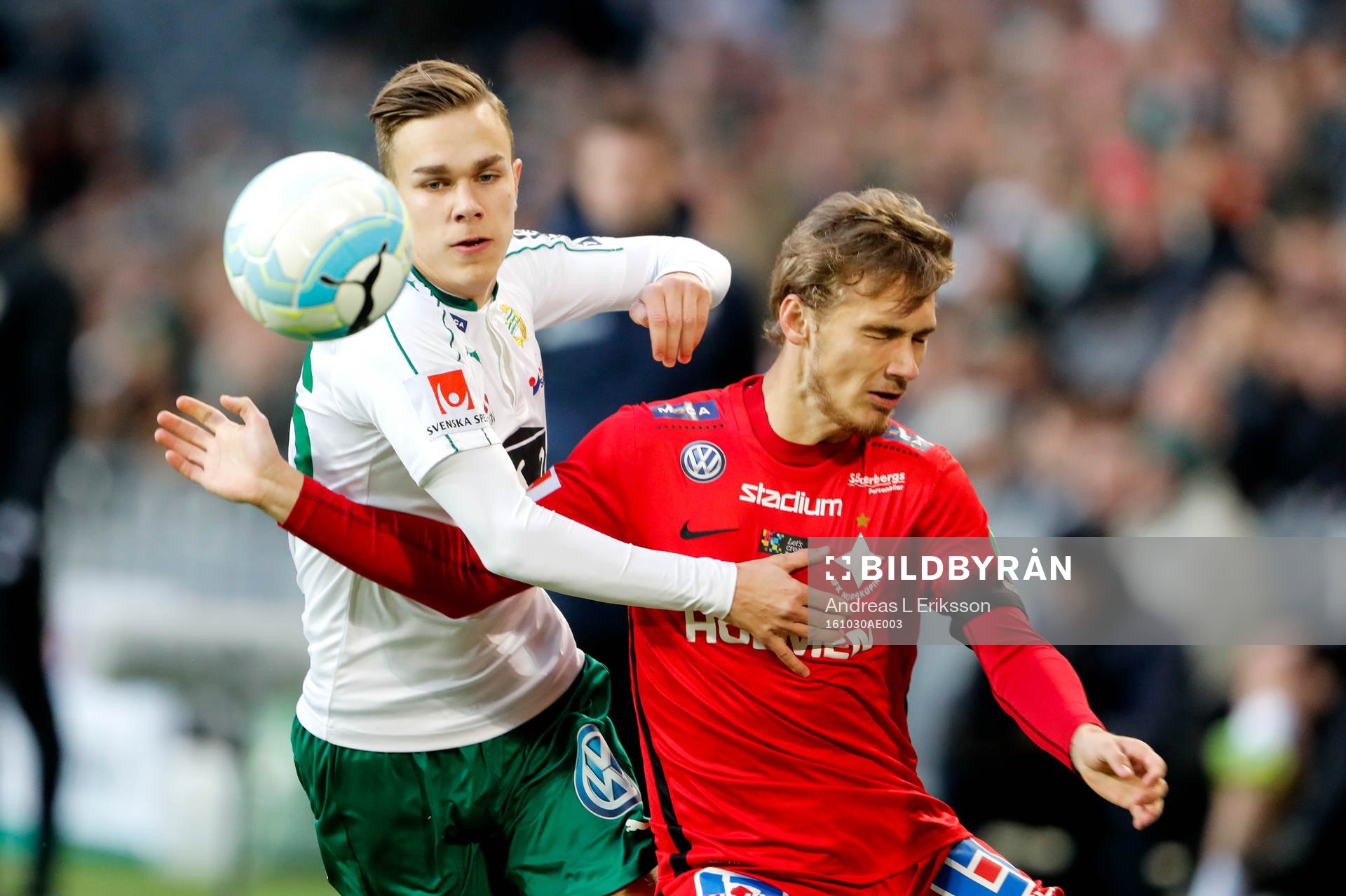 Hammarbys Dusan Jajic och Norrköpings Linus Wahlqvist