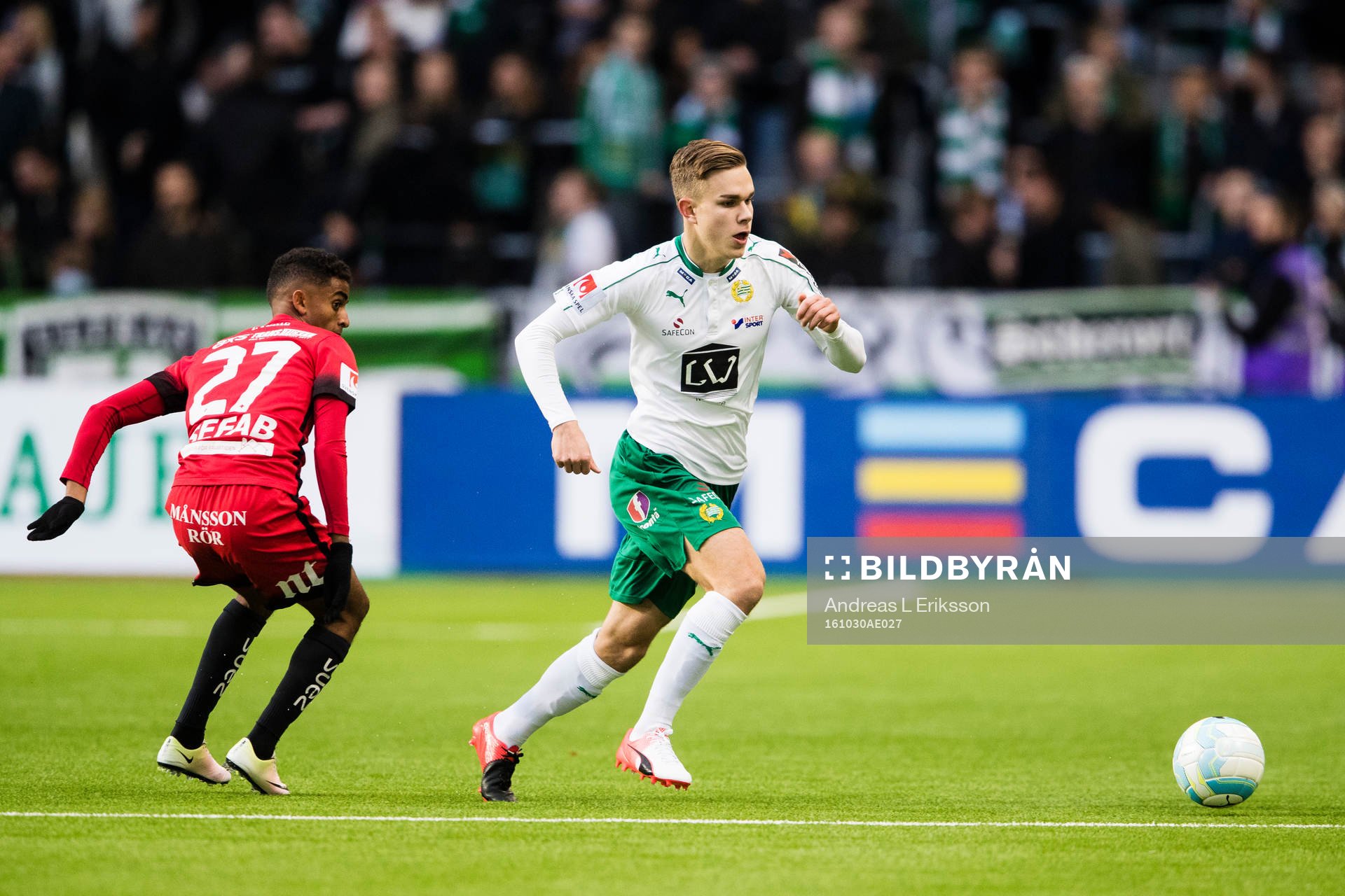 Norrköpings Tesfaldet Tekie och Hammarbys Dusan Jajic