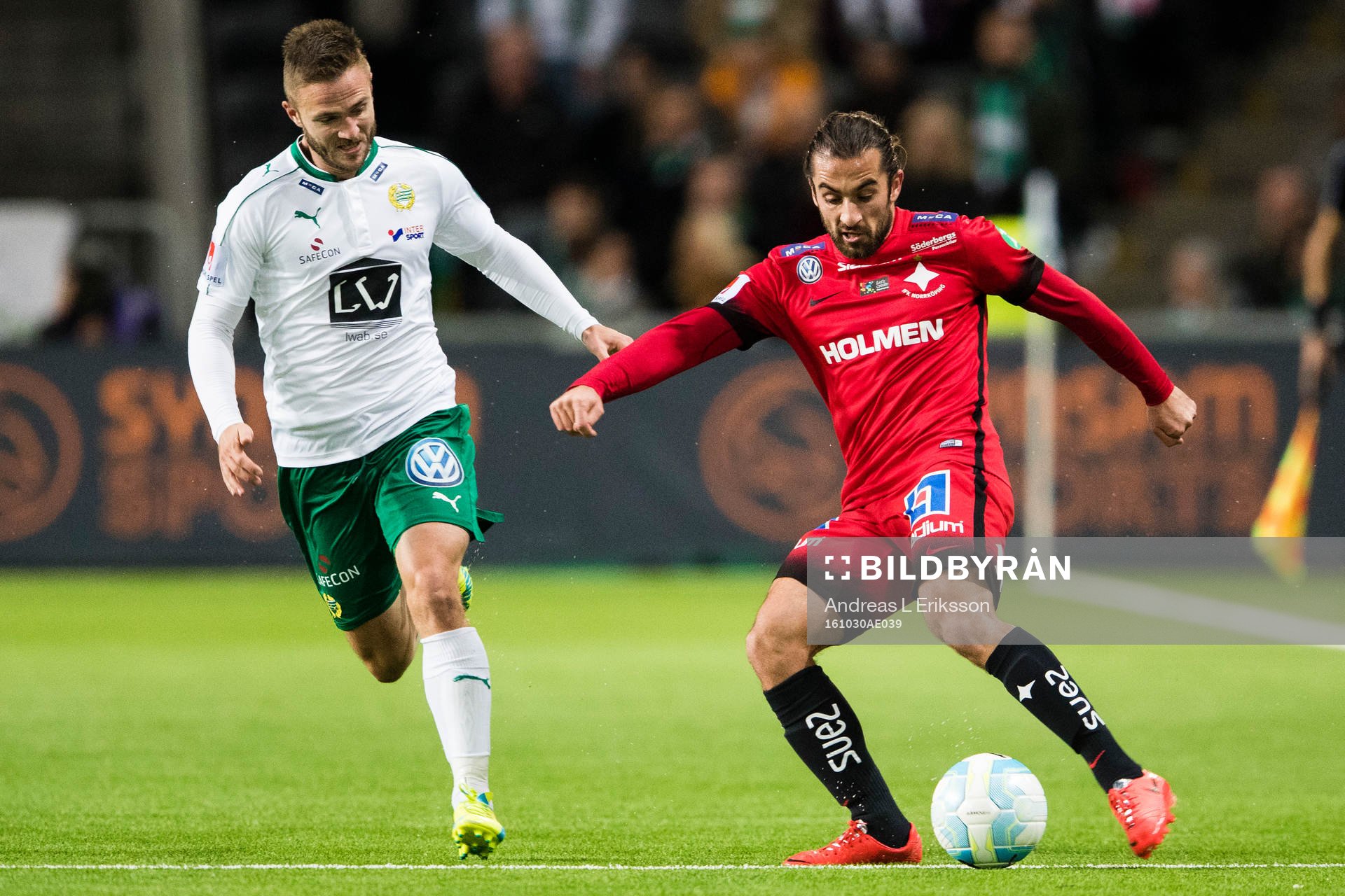 Hammarbys Mats Solheim och Norrköpings Christopher Telo