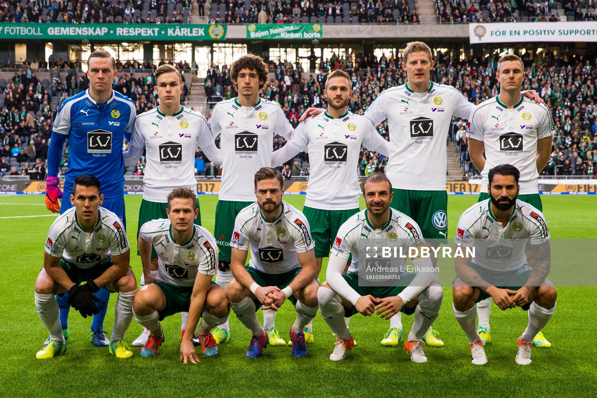 Hammarbys startelva innan fotbollsmatchen i Allsvenskan