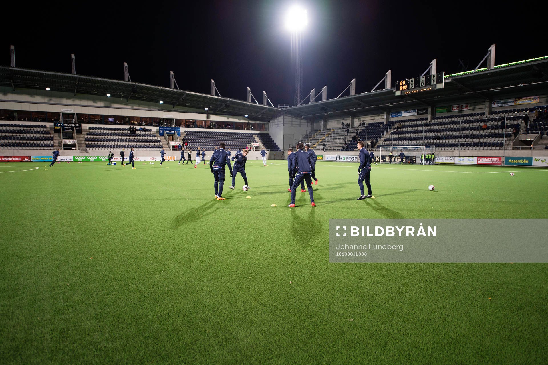 Gefles spelare värmer upp på gavelvallen