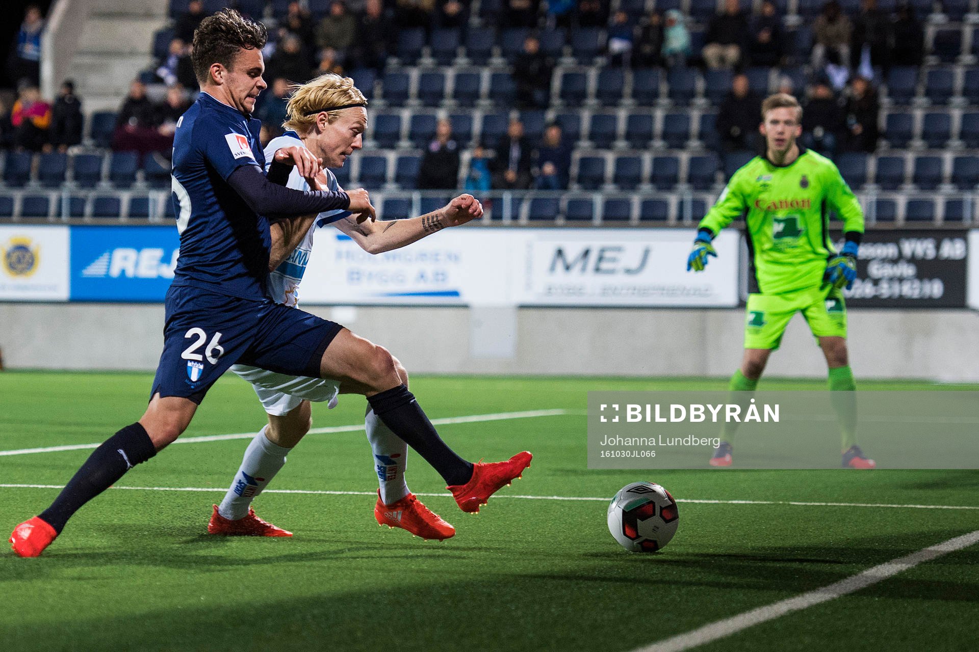 Malmö FFs Andreas Vindheim mot Gefles Jacob Ericsson