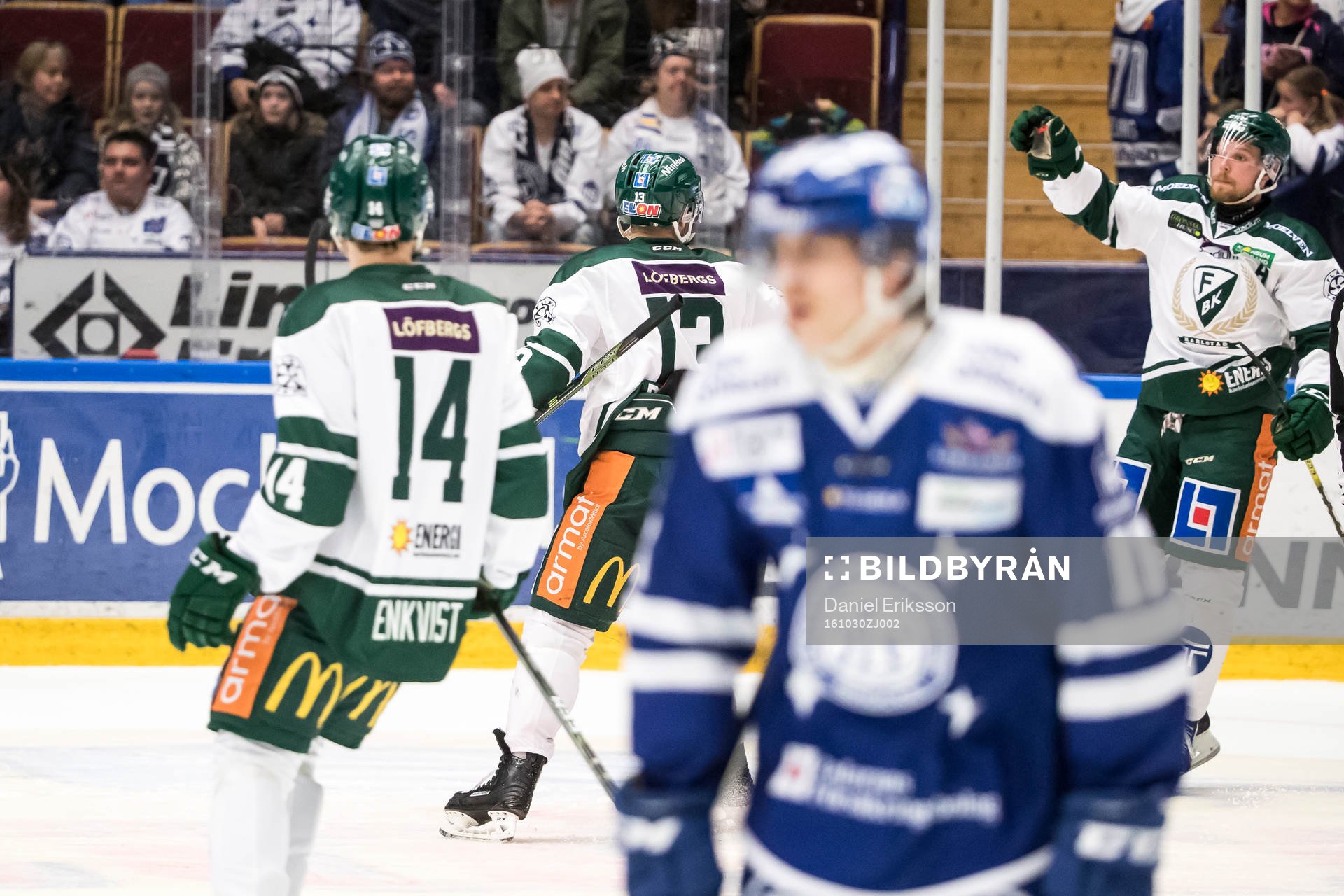 Färjestads Alexander Johansson jublar