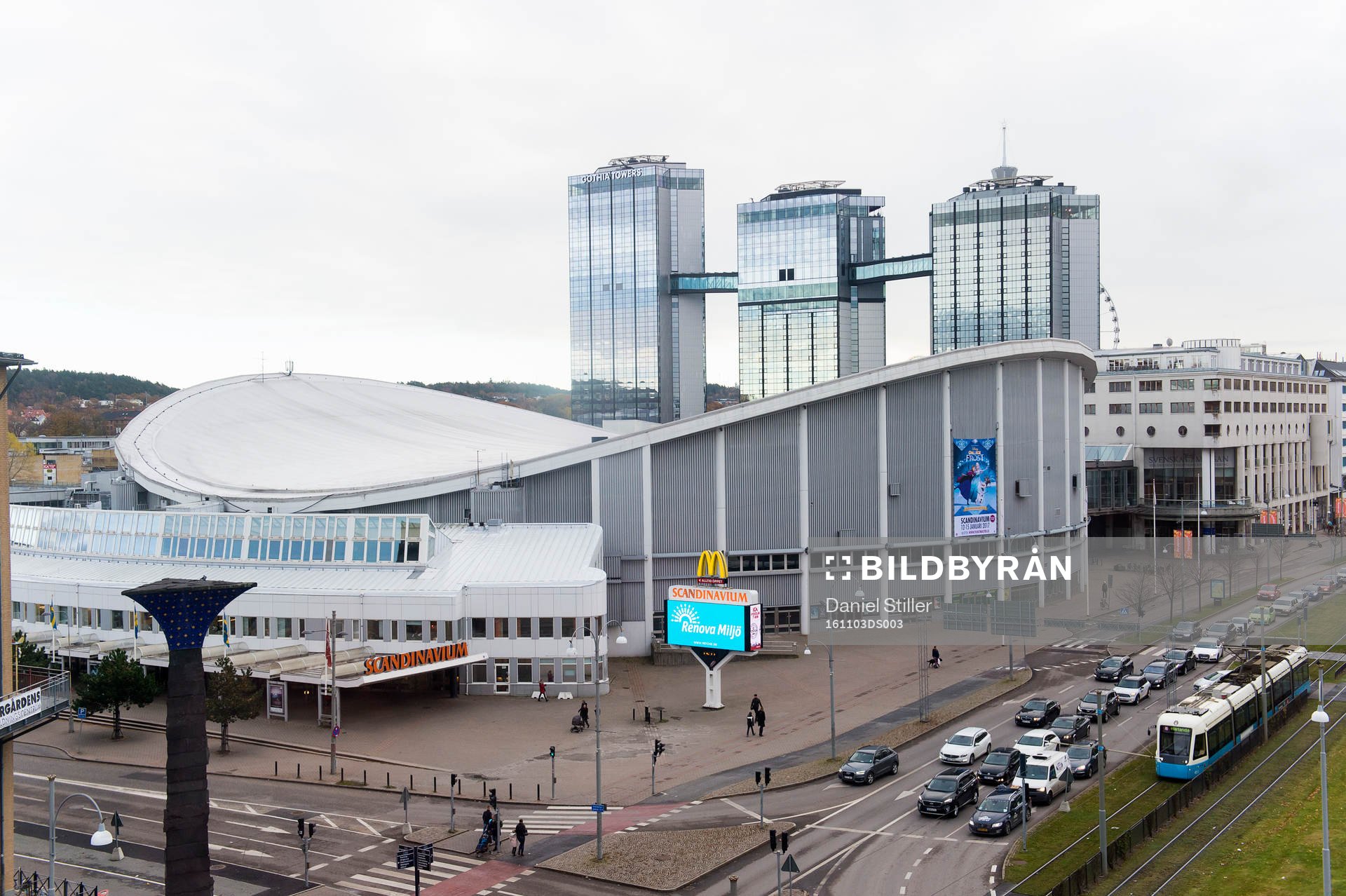 Vy över Scandinavium och Gothia Towers