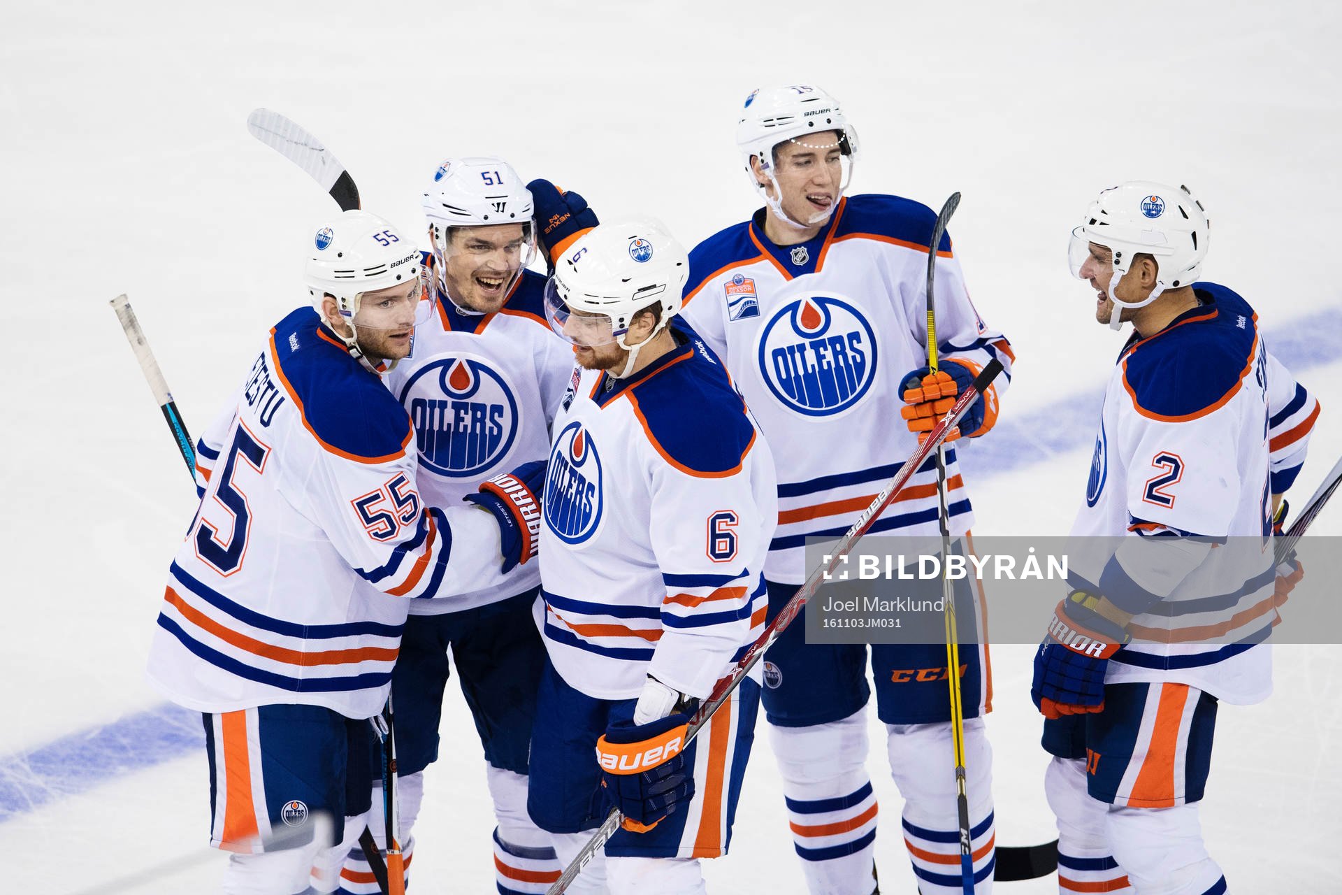 Edmontons Mark Latest, Anton Lander, Adam Larsson, Tyler